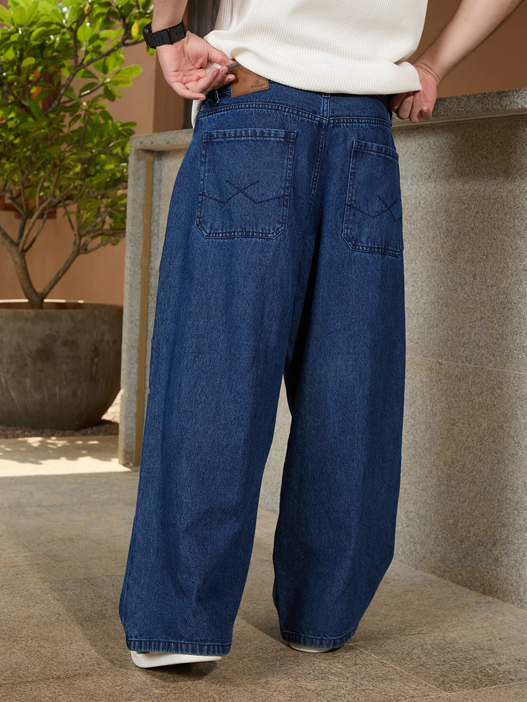 Washed Baggy Fit Jeans | Blue - Image 3