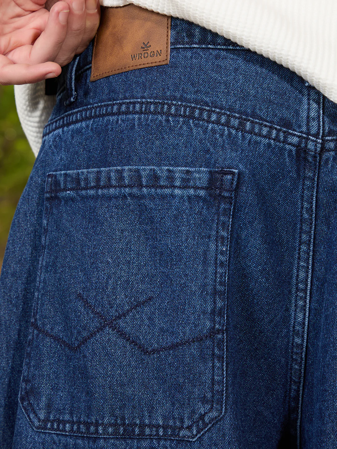 Washed Baggy Fit Jeans | Blue - Image 5