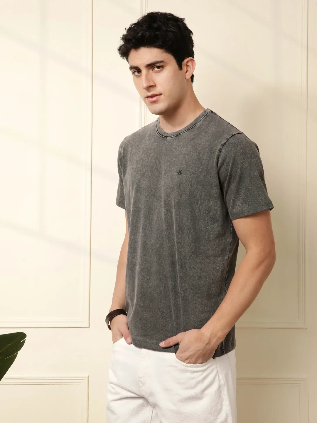 Washed Charcoal Slim Fit T-Shirt - Image 4