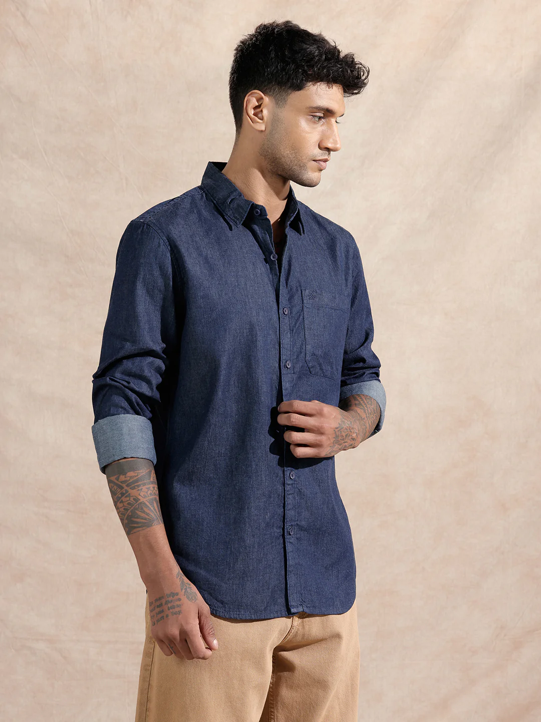 Washed Denim Regular Fit Shirt | Blue - Image 4