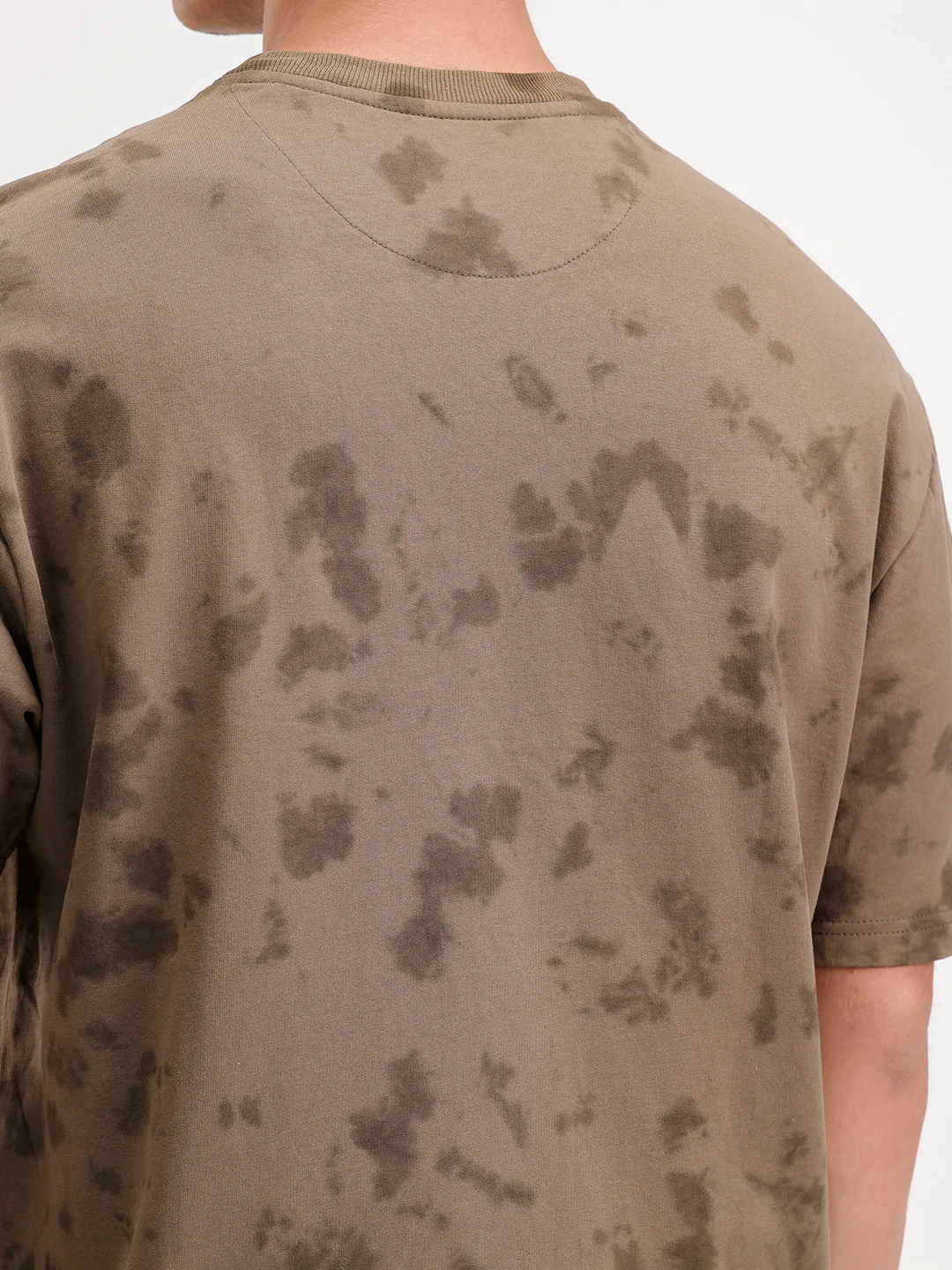 Washed effect tshirt with chest print | Olive - Image 5