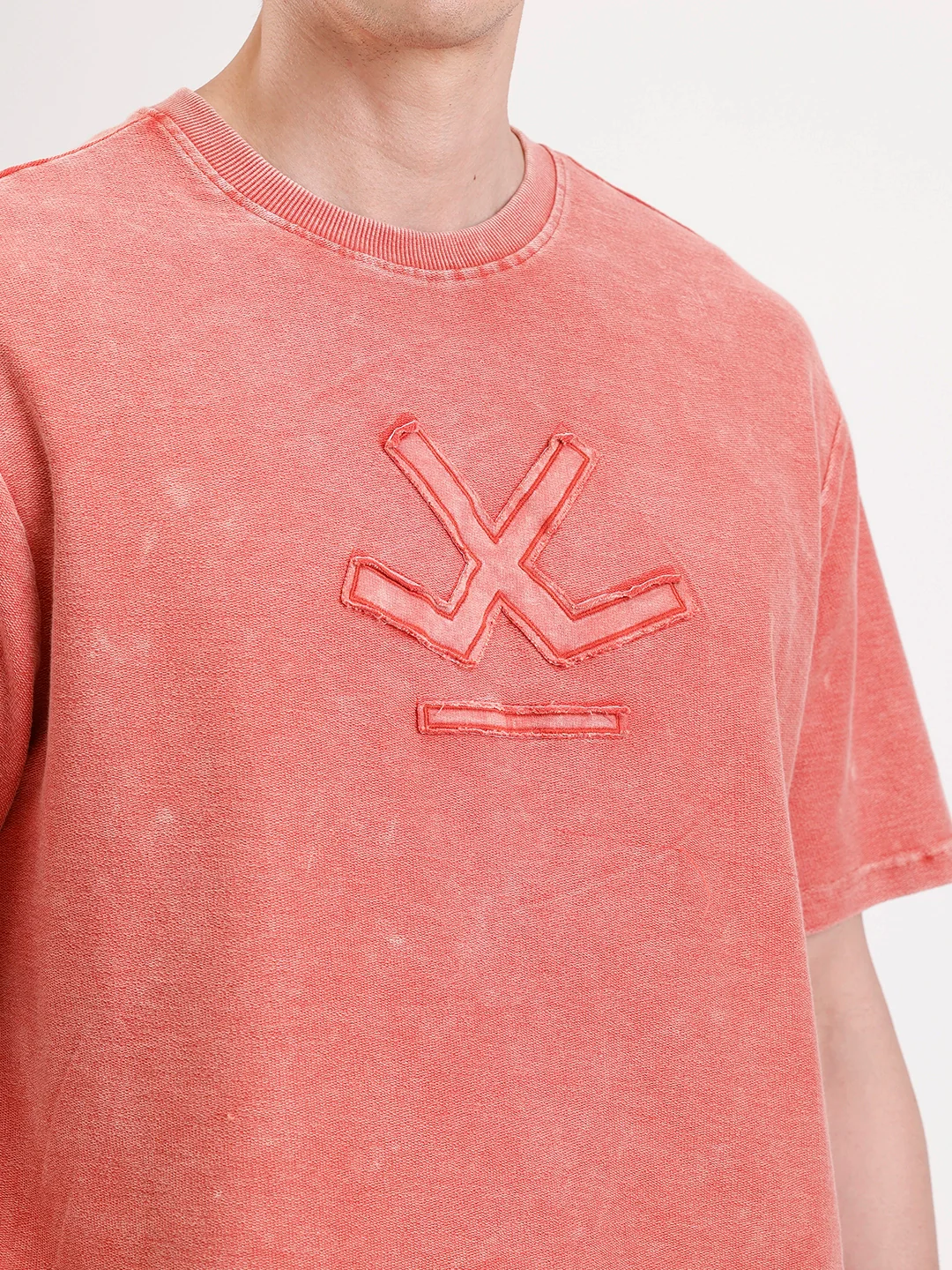 Washed Embroidery Patch T-Shirt   |  Rust - Image 5
