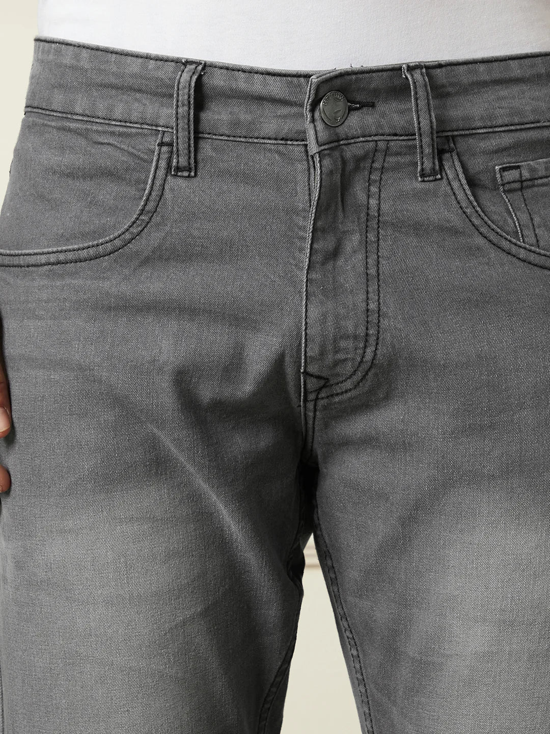 Vintage Wash Skinny Crop Jeans | Grey - Image 5