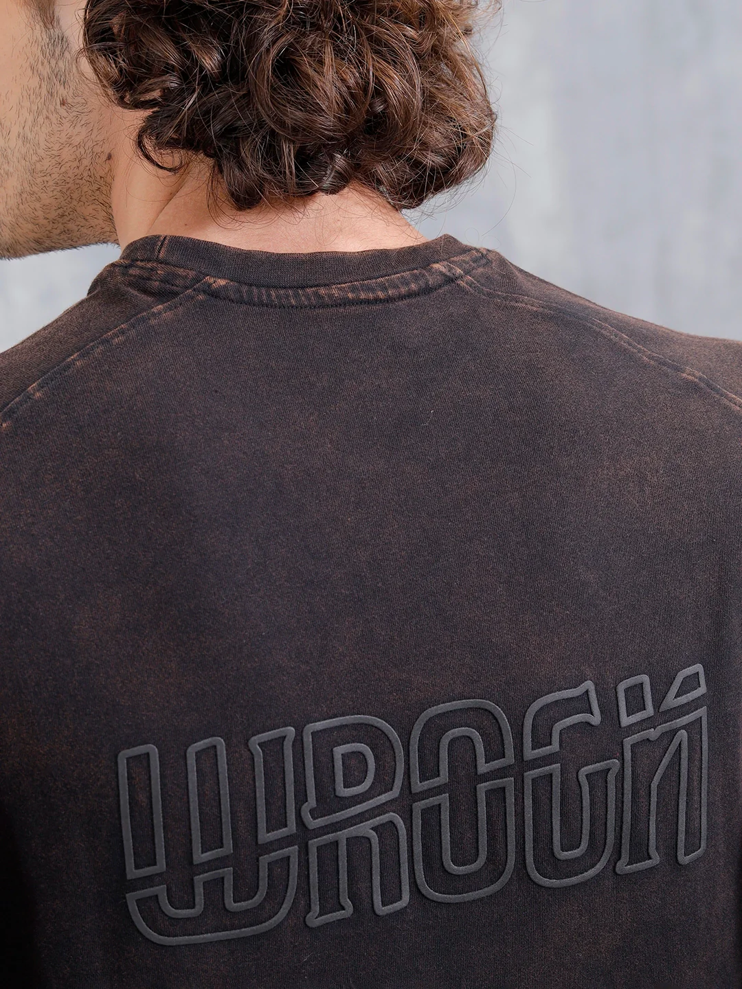 Washed Oversized Crew Neck T-shirt With Embroidery | Black - Image 5