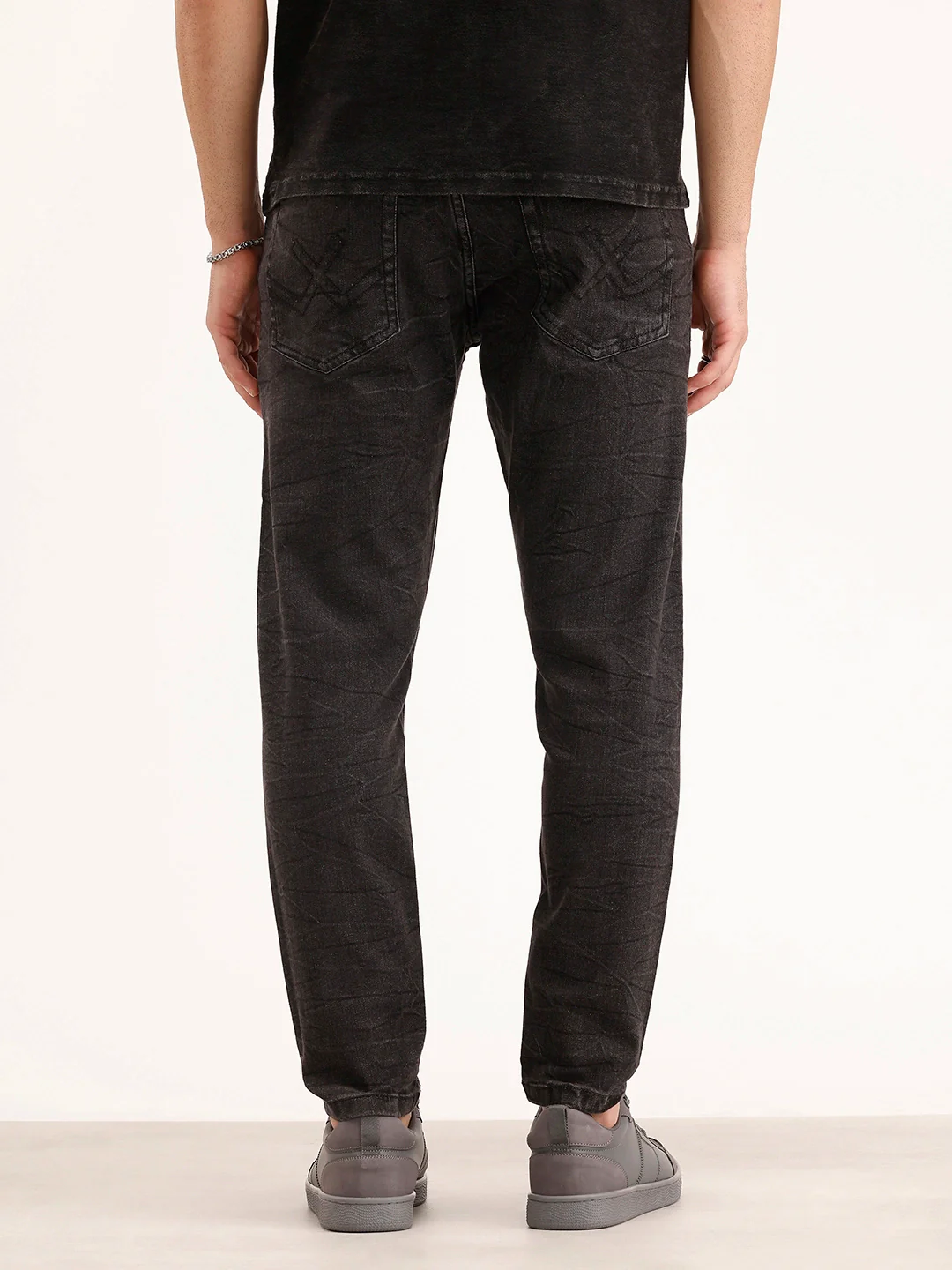 Washed Skinny Crop Denim Jeans | Grey - Image 3