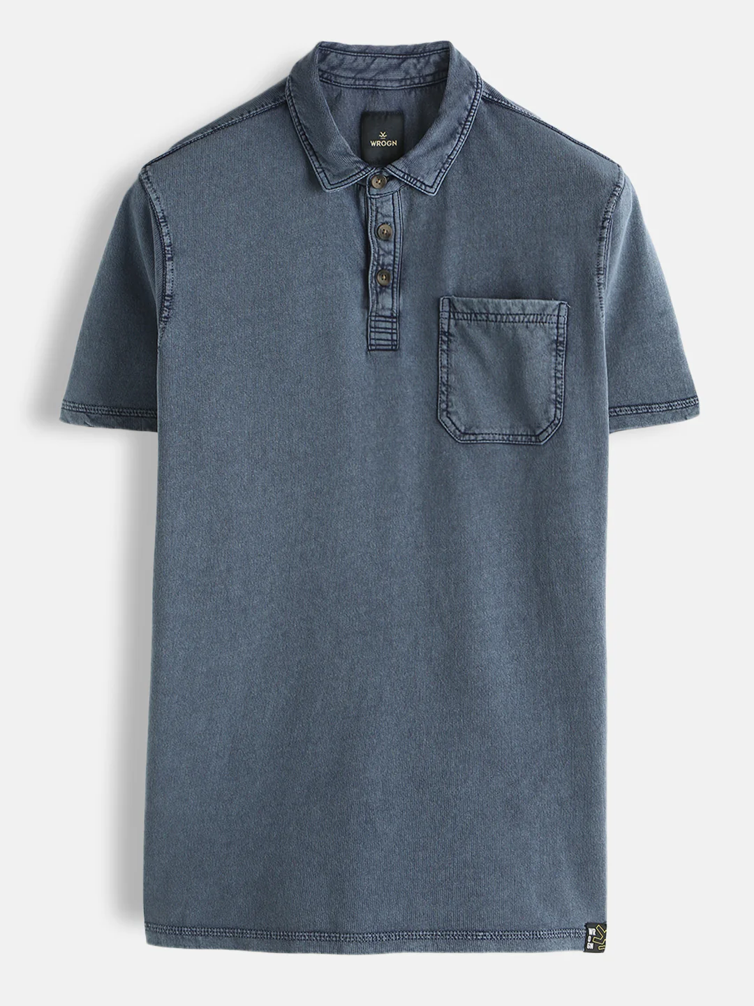 Washed Slim Fit Polo T-Shirt | Navy Blue