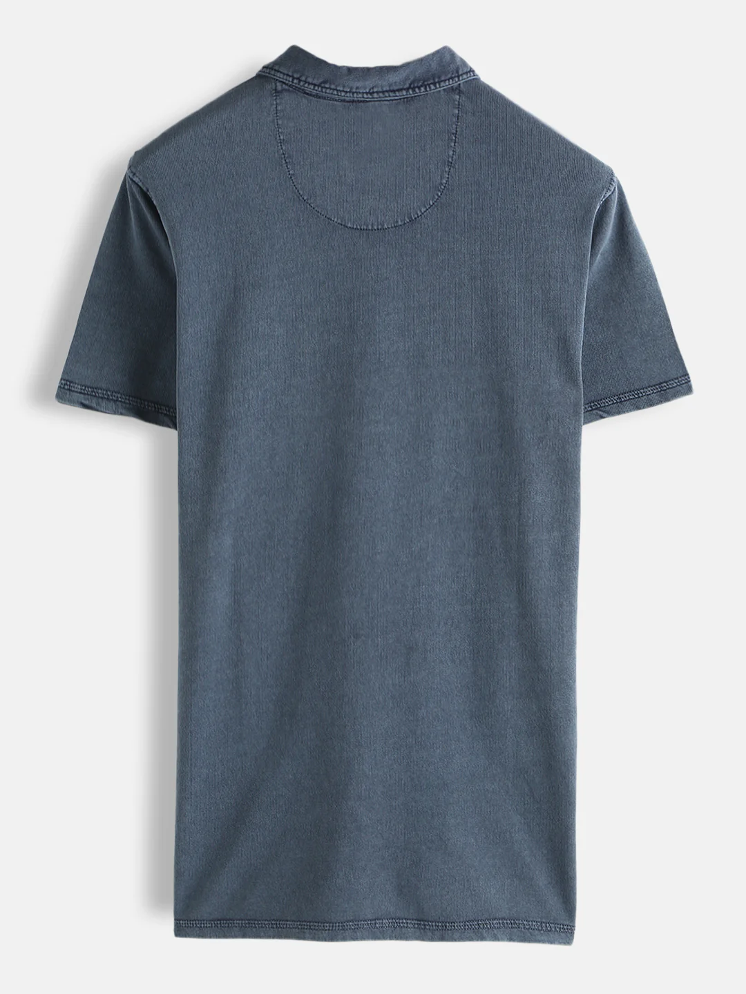 Washed Slim Fit Polo T-Shirt | Navy Blue - Image 2