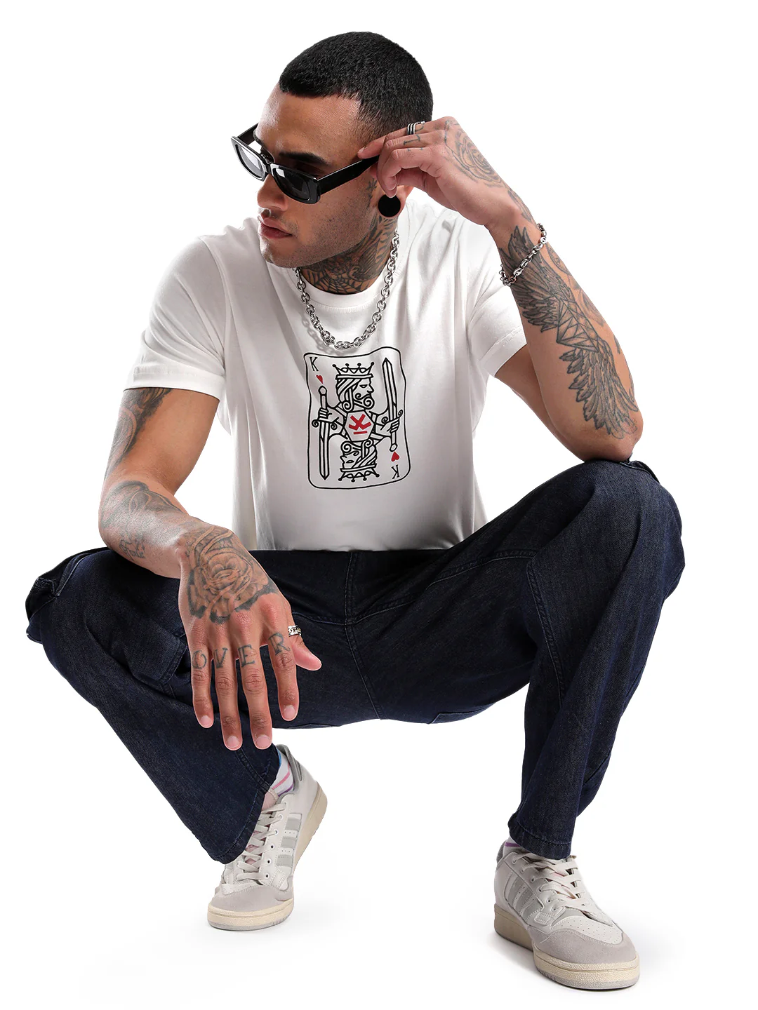 White Cards Printed T-Shirt - Image 2