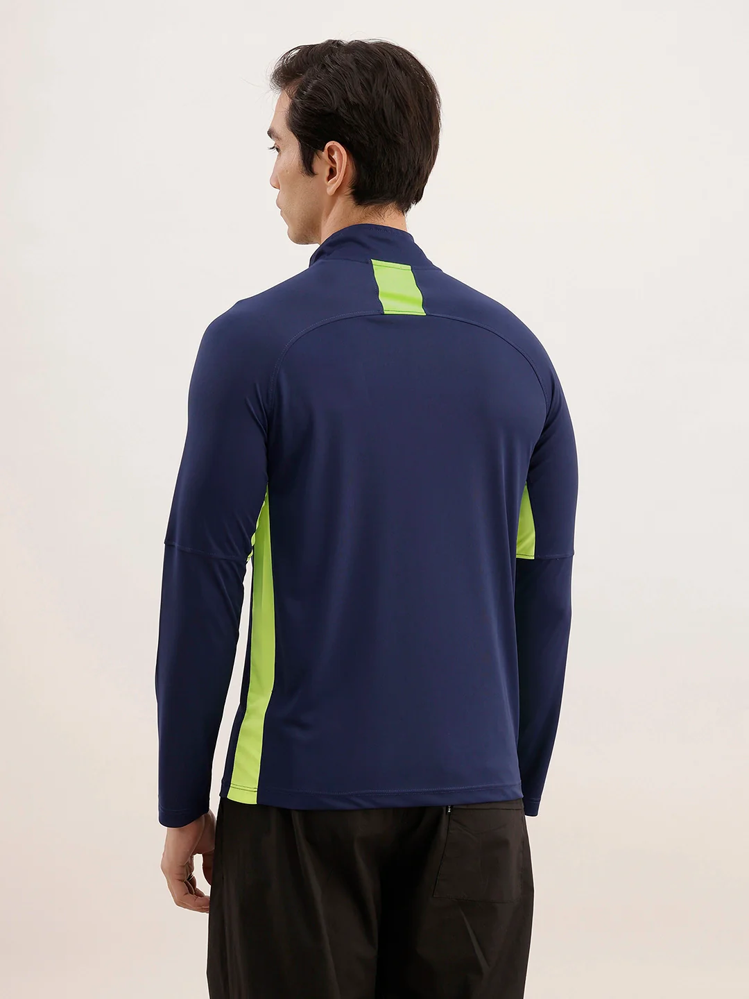 Slim Fit Full Sleeve Active T-Shirt | Navy Blue - Image 3