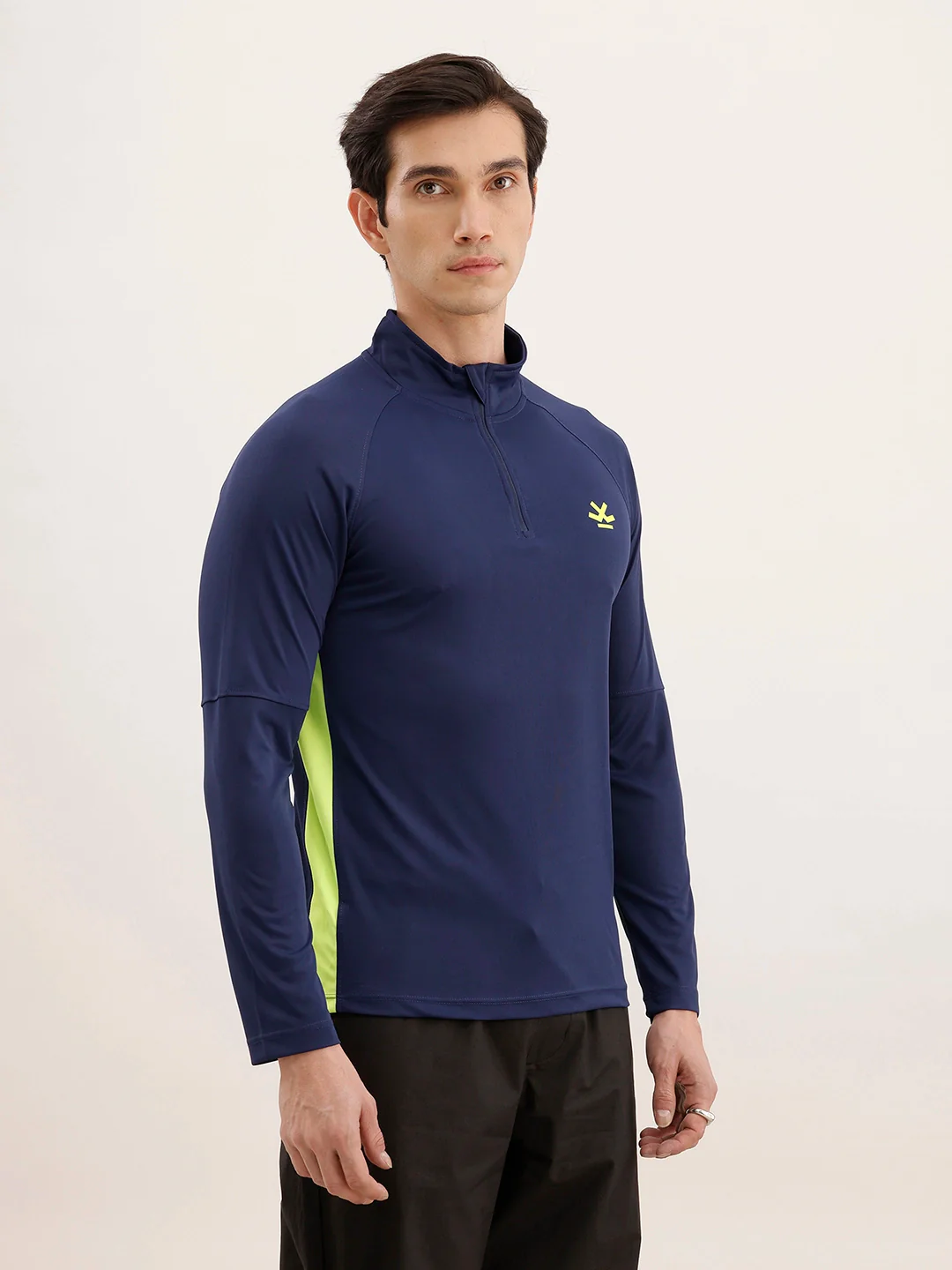 Slim Fit Full Sleeve Active T-Shirt | Navy Blue - Image 4