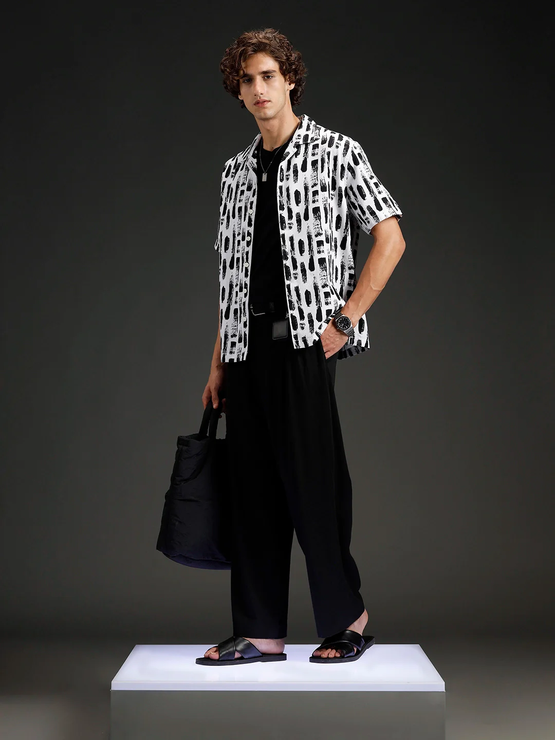 Wrogn All-Over-Printed Resort Collared Shirt | White - Image 2