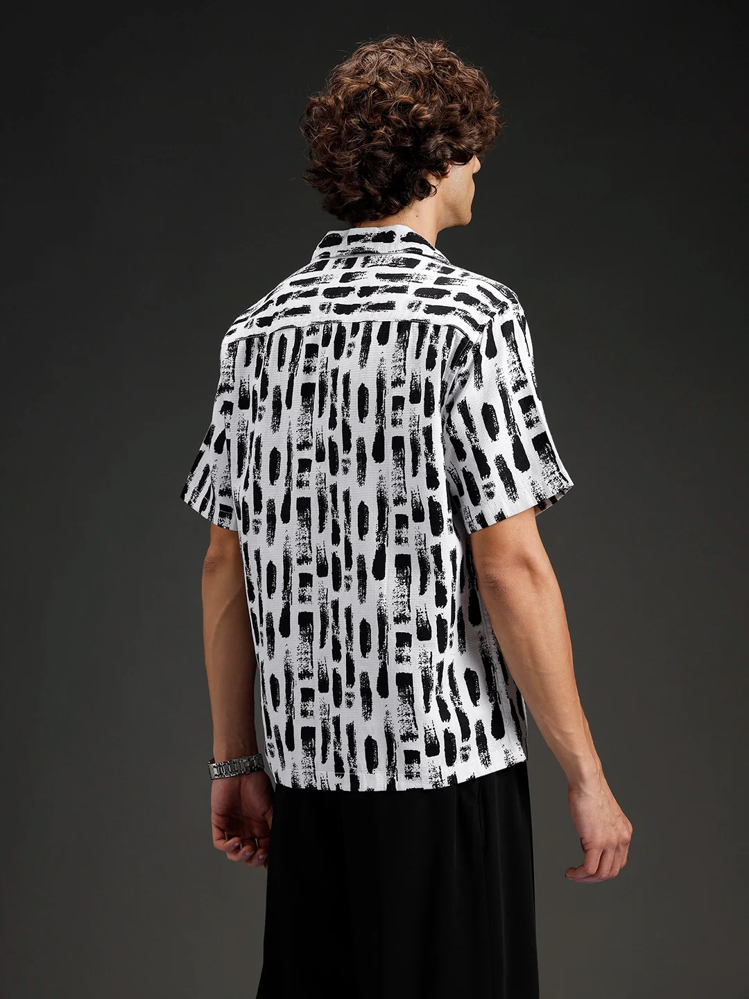 Wrogn All-Over-Printed Resort Collared Shirt | White - Image 3