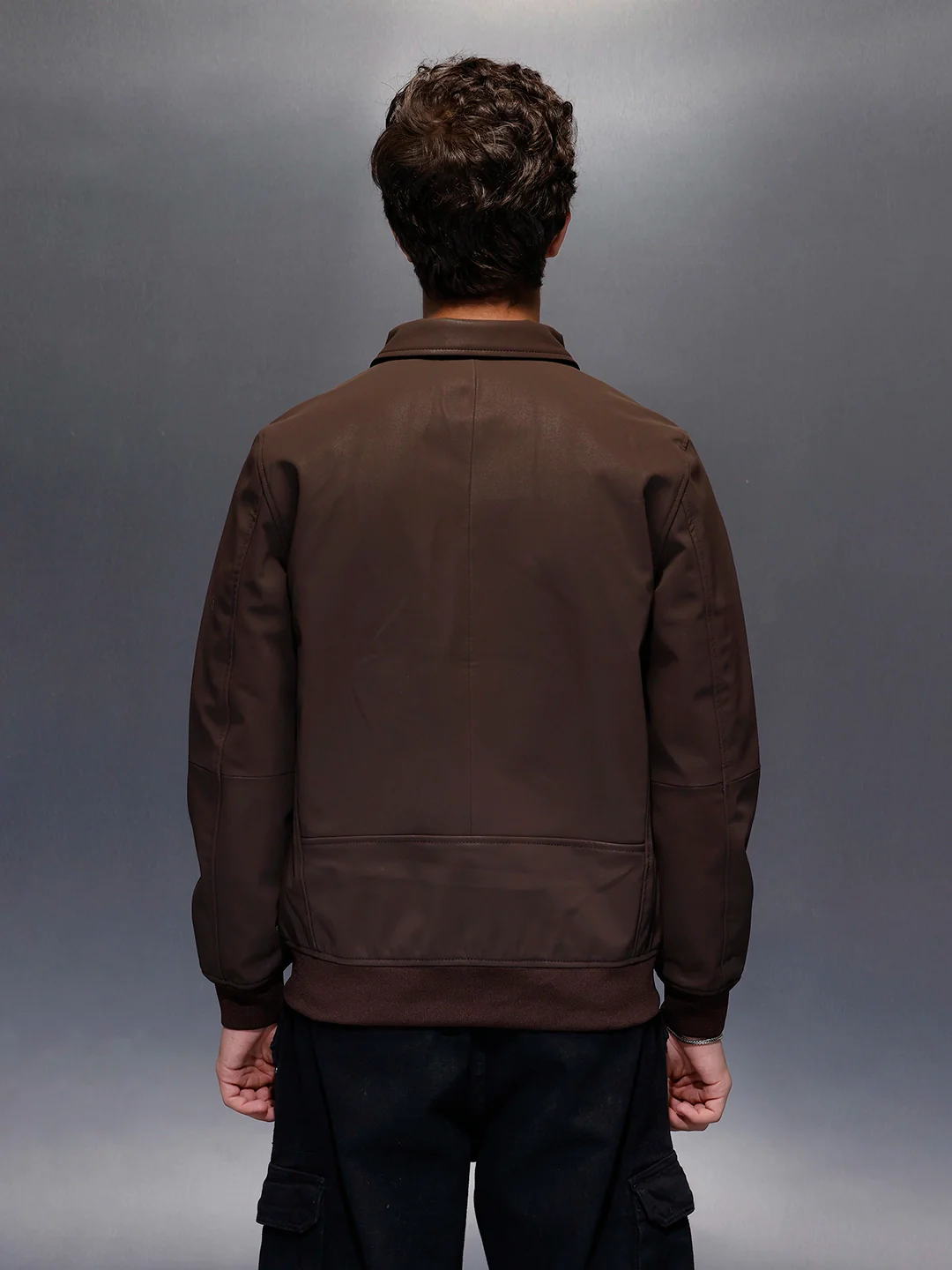Wrogn Branded Men's Varsity Inspired Jacket  |  Brown - Image 3