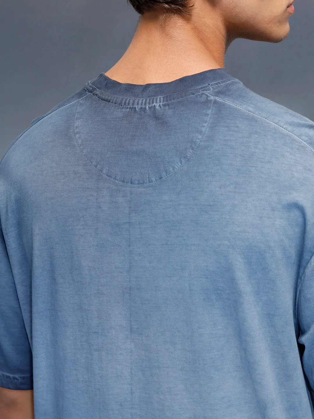 Wrogn branded washed oversized fit t-shirt | Blue - Image 6