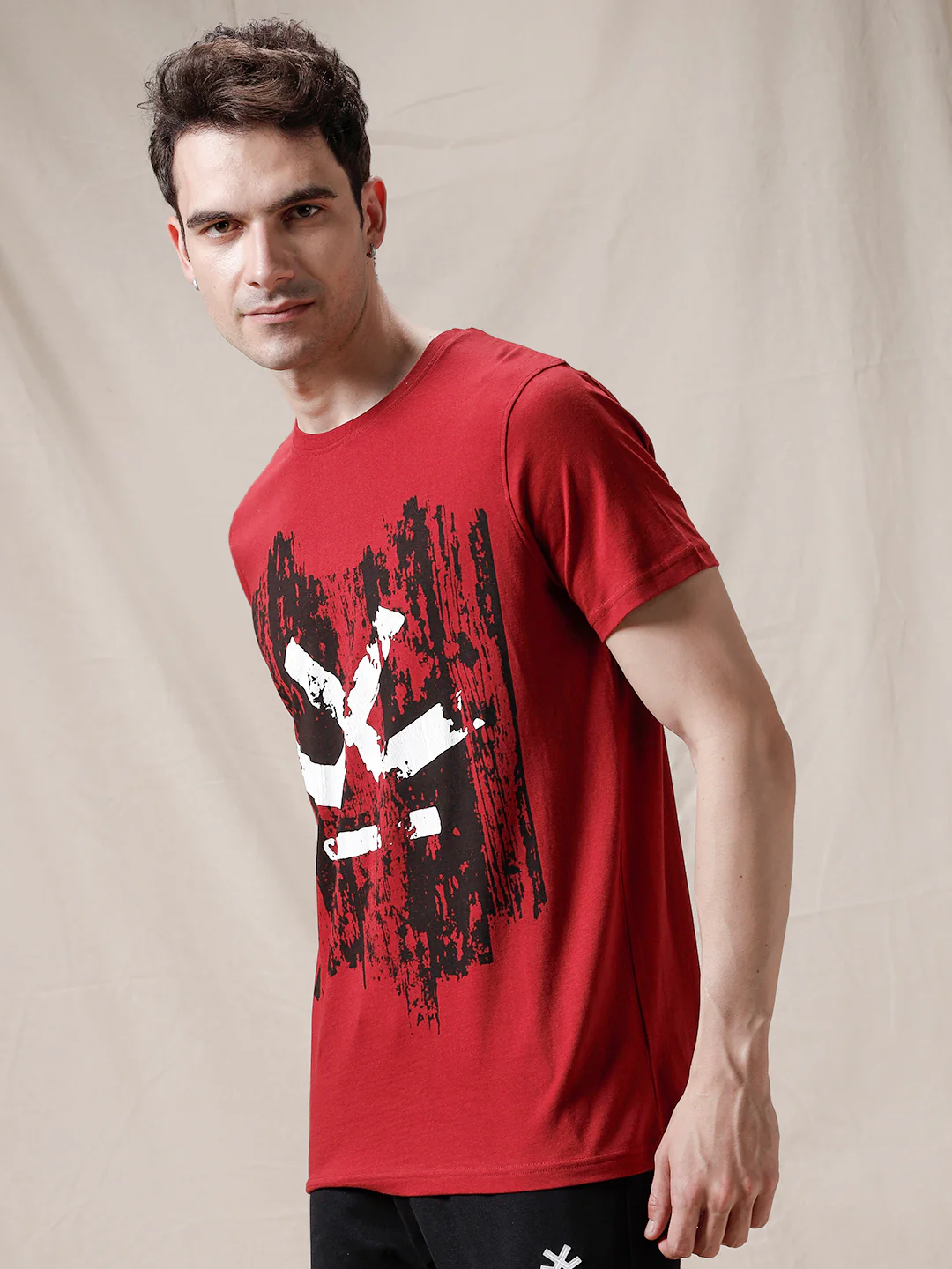 Wrogn Brush Stroke Printed T-Shirt - Image 4