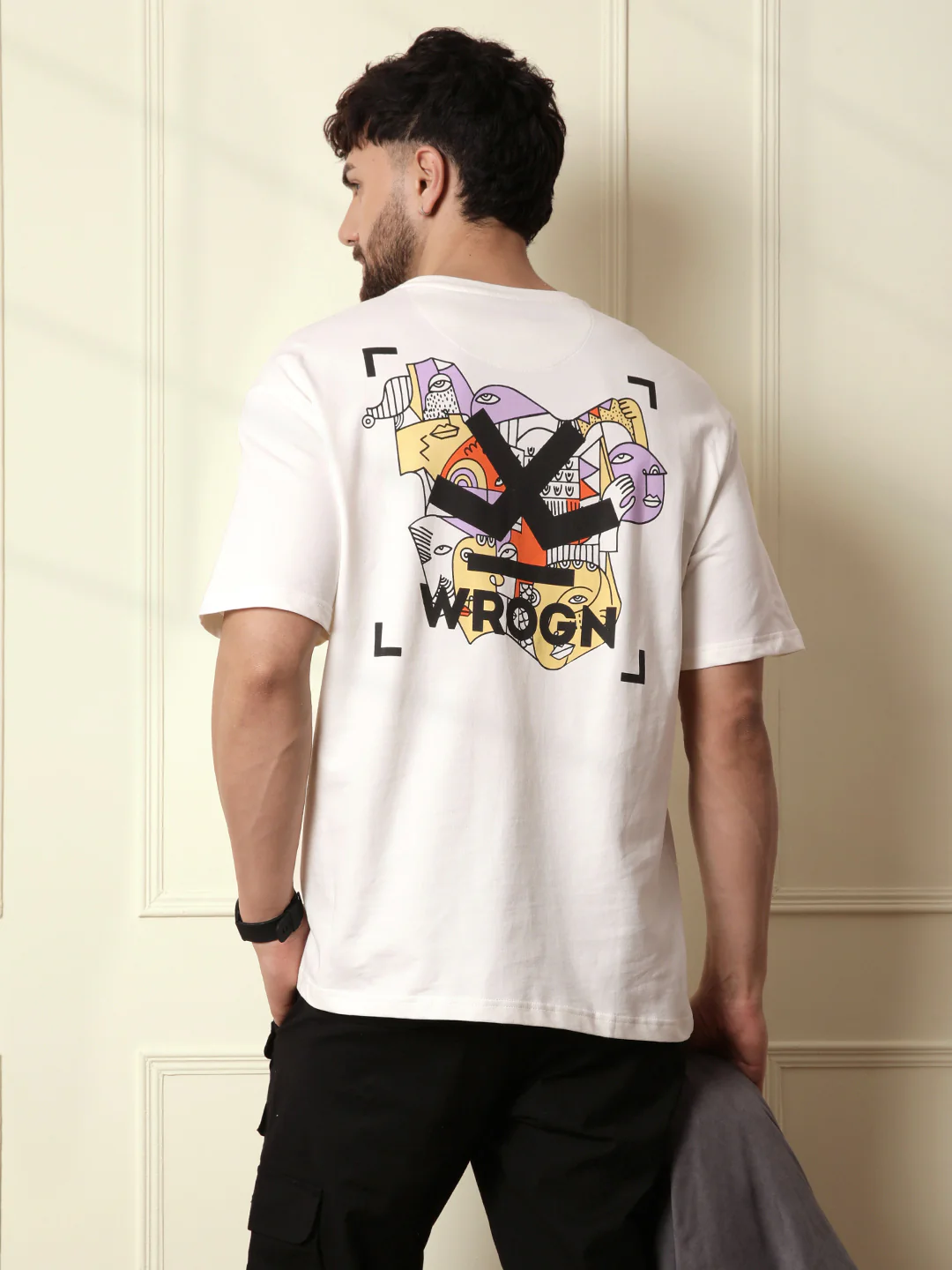 Heavy GSM Back Printed T-Shirt | Off White - Image 2