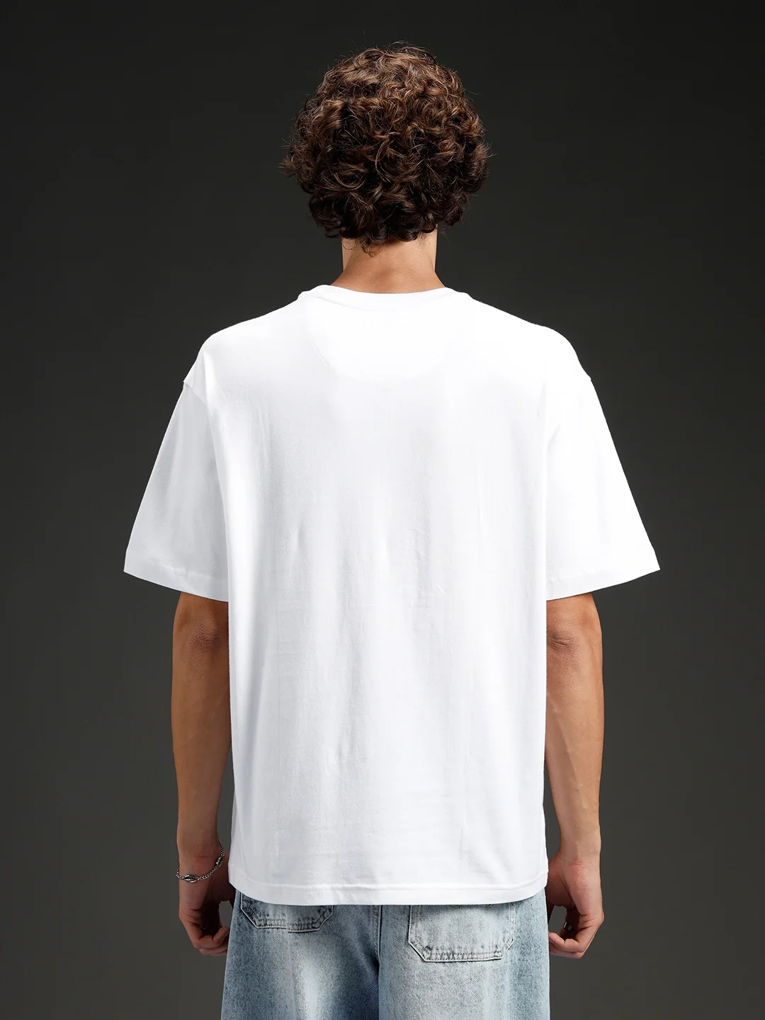 Wrogn Chest Printed Regular Fit T-shirt | White - Image 3