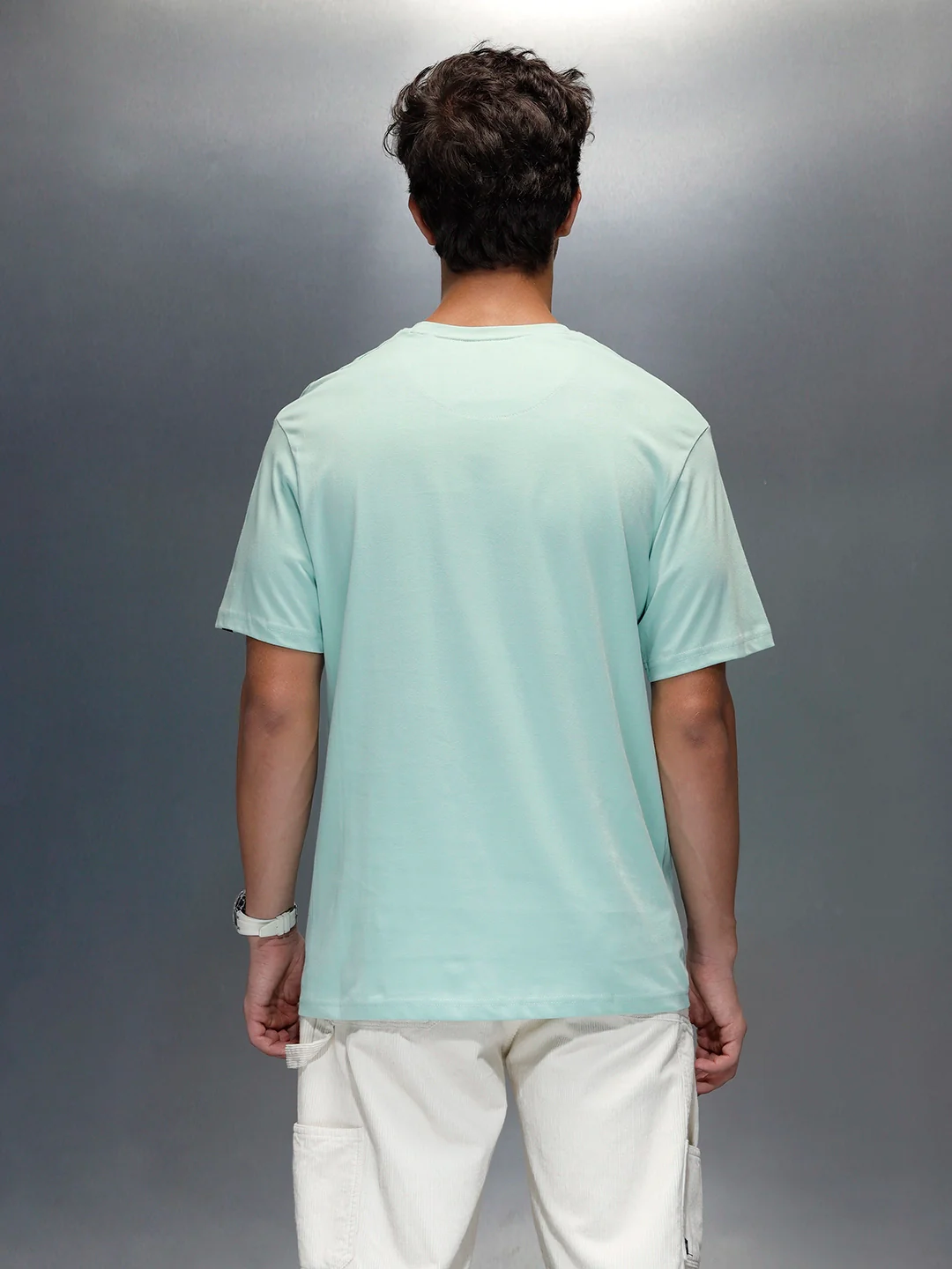 Wrogn Comfort Fit Graphic Printed T-Shirt | Light Green - Image 3