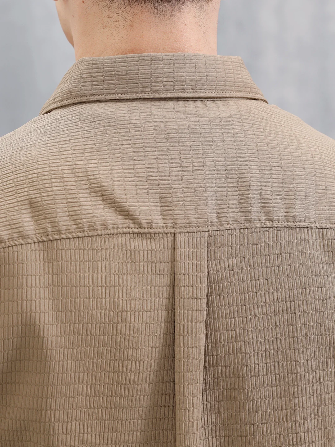 Wrogn Comfort Fit Self Textured Shirt | Khaki - Image 5