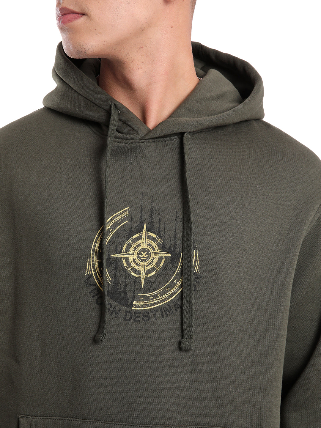 Wrogn Destination Olive Hoodie - Image 5
