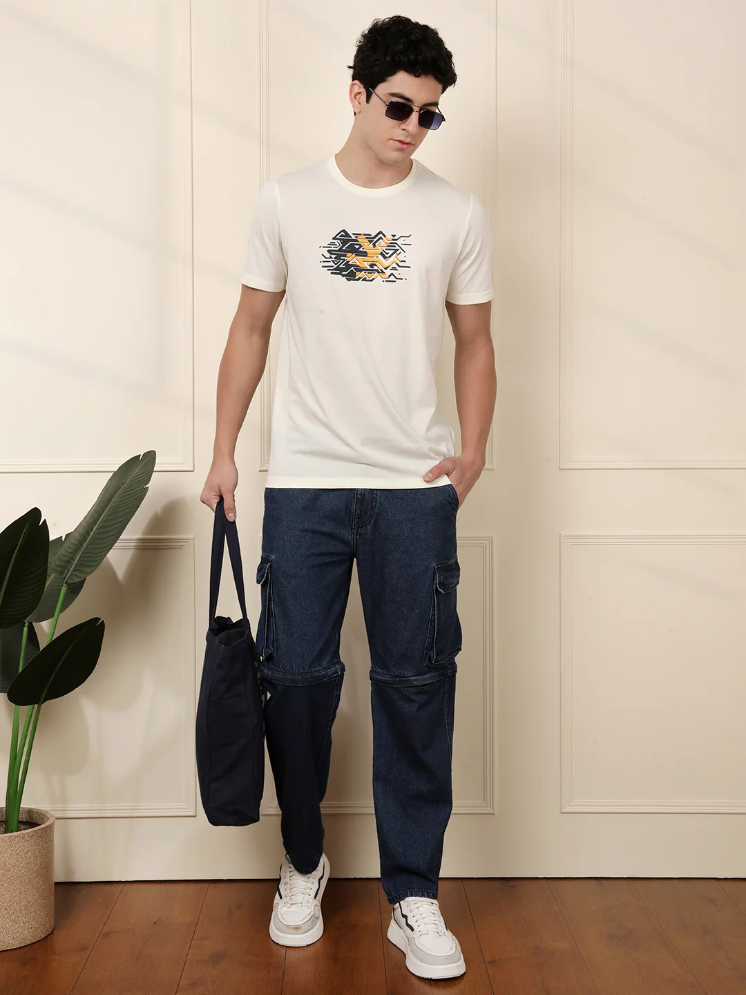Wrogn Glitch Printed White T-Shirt - Image 2