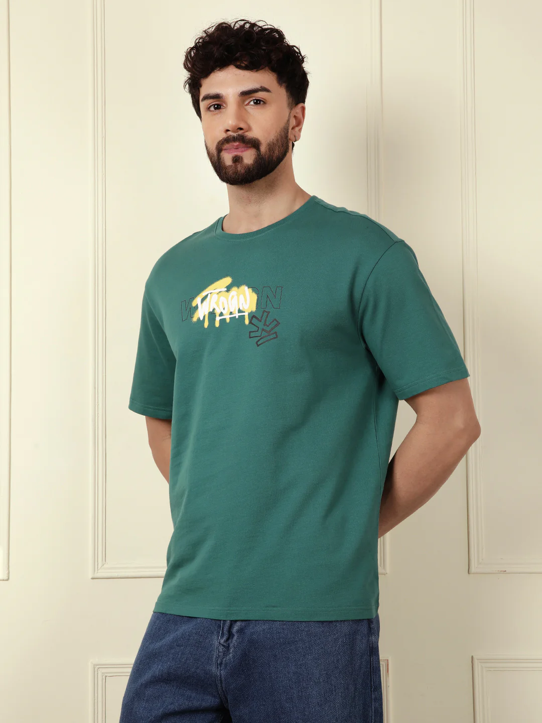 Heavy GSM Printed Graffiti T-Shirt | Green - Image 4