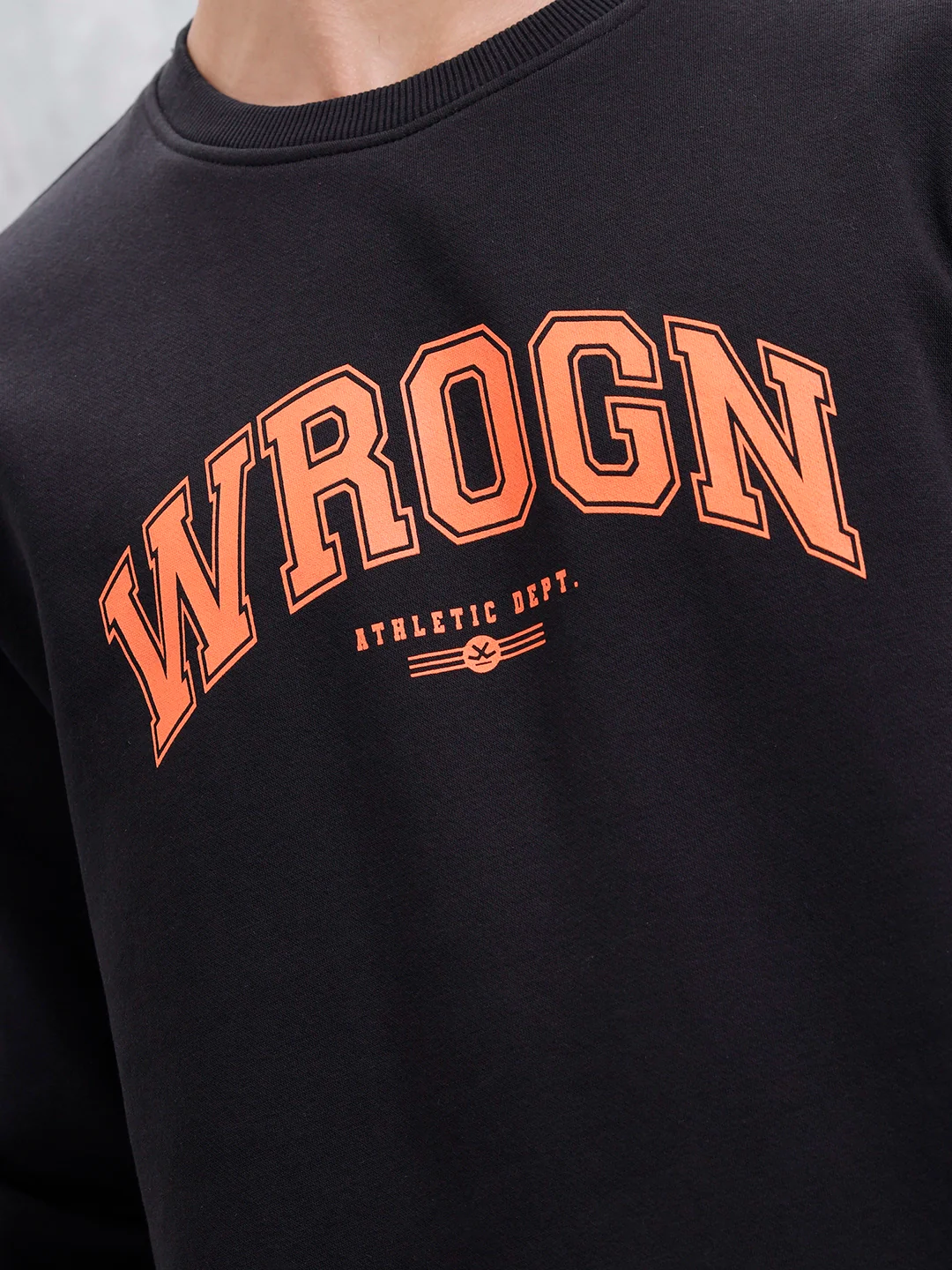 Wrogn Graphic Printed Comfort Fit Sweatshirt | Black - Image 7