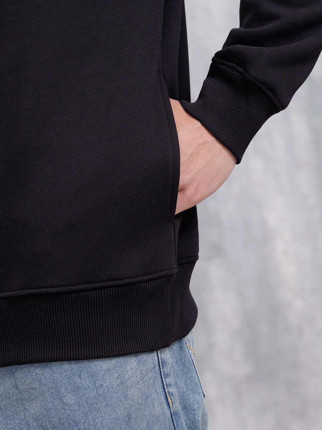Wrogn Graphic Printed Comfort Fit Sweatshirt | Black - Image 8
