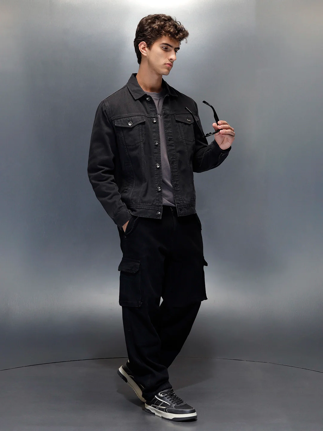 Wrogn Men’s Washed Denim Jacket  |  Dark Stone - Image 2
