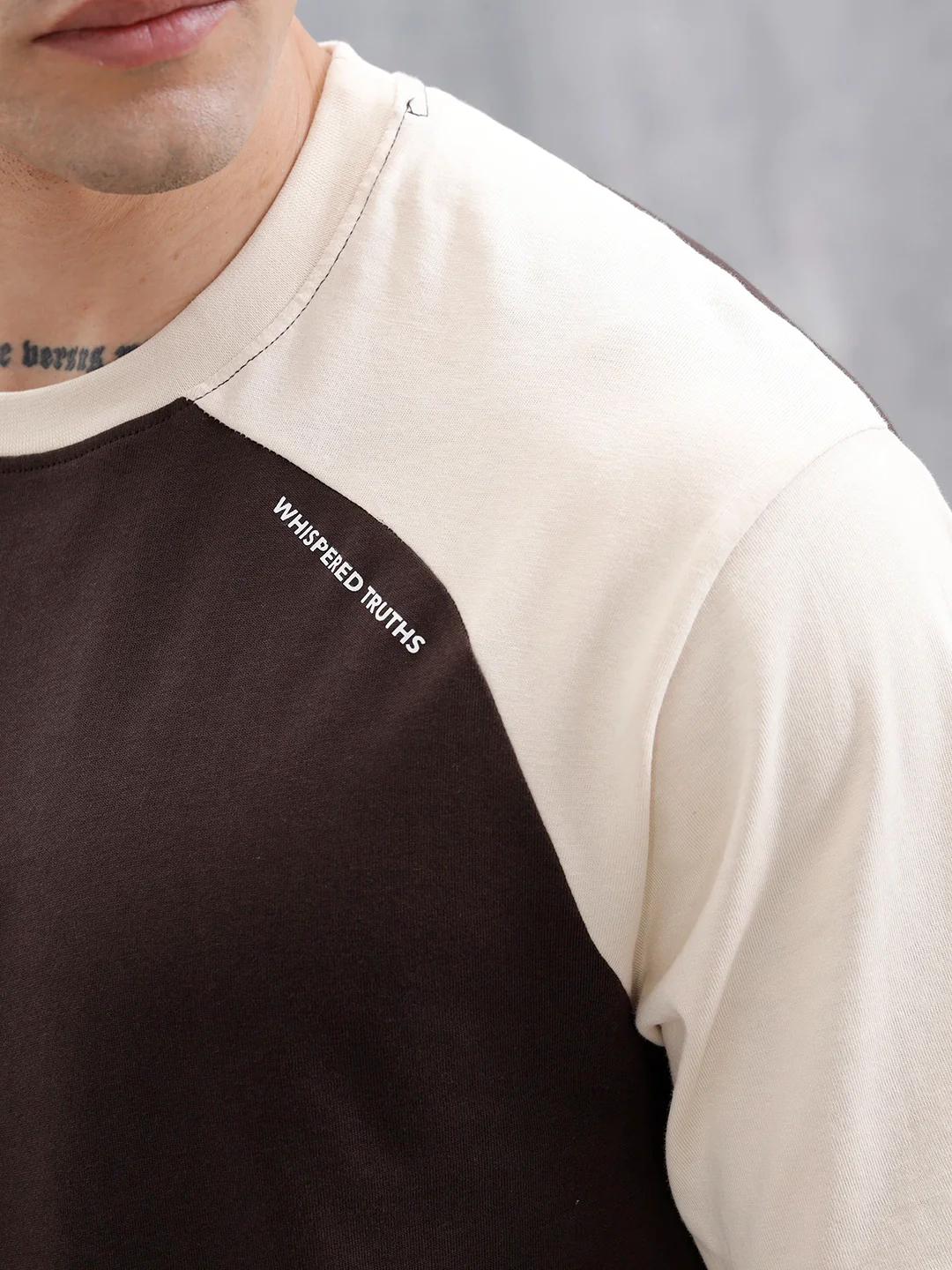 Wrogn Men's Casual Colorblocked T-Shirt  | Dark Brown - Image 5
