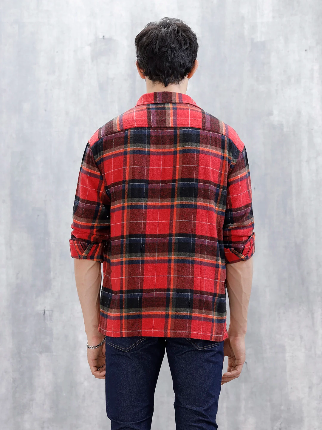 Wrogn Men's Checked Oversized Shirt | Red - Image 3