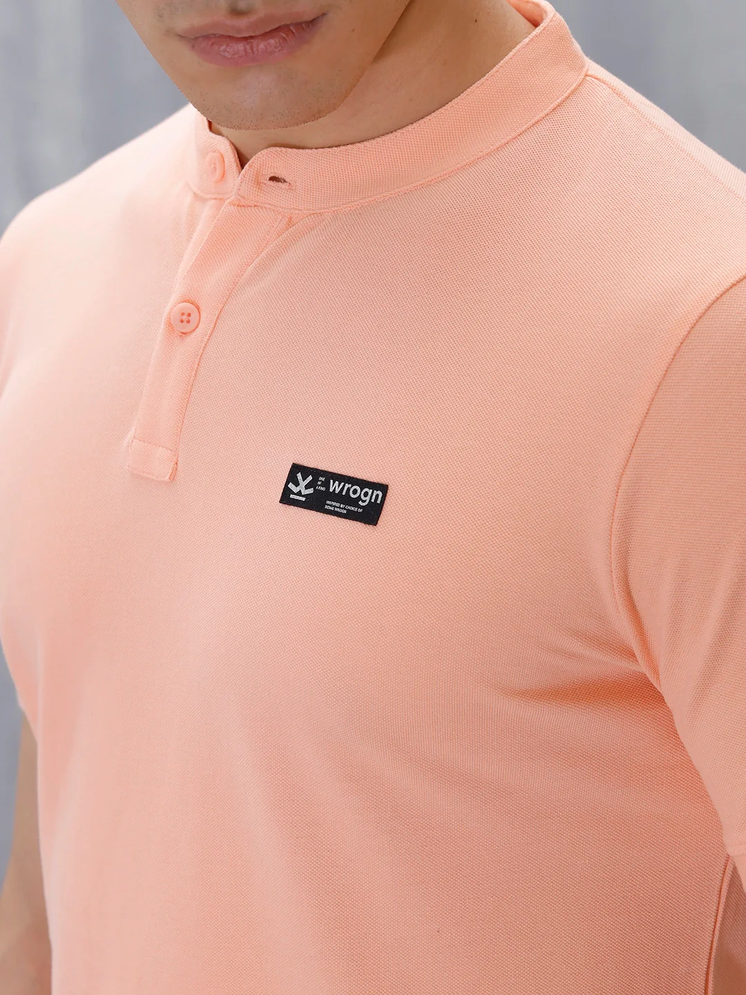 Wrogn Men's Henley T-Shirt | Orange - Image 5