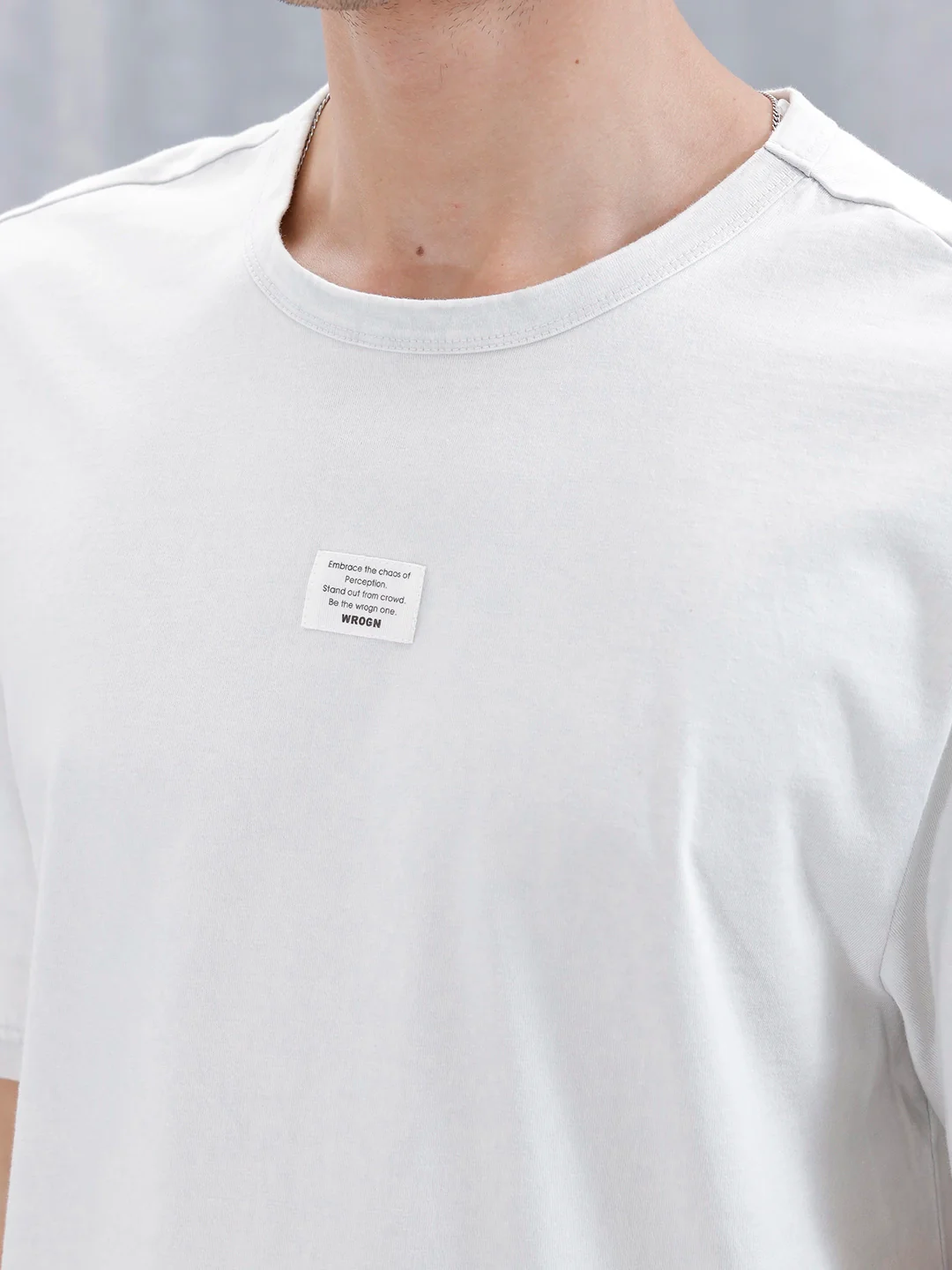 Wrogn Men's Oversized Printed Graphic T-Shirt | Grey - Image 5