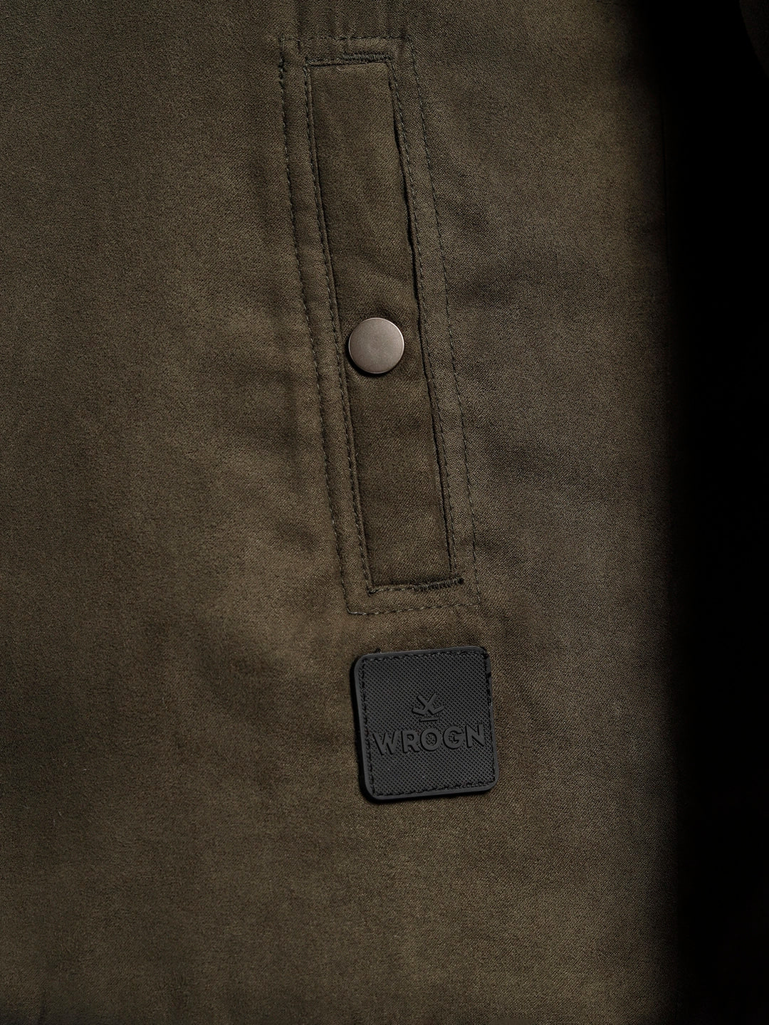 Wrogn Men's Slim Fit Hooded Jacket | Olive - Image 5