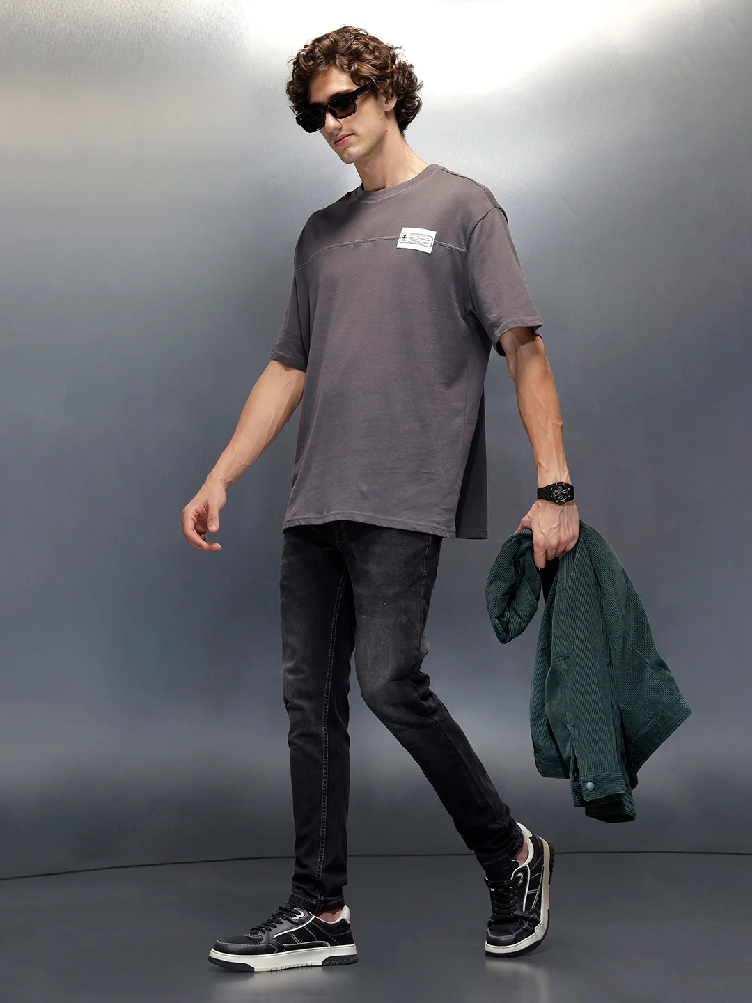 Wrogn Men's Slim Tapered Fit Jeans | Grey - Image 2
