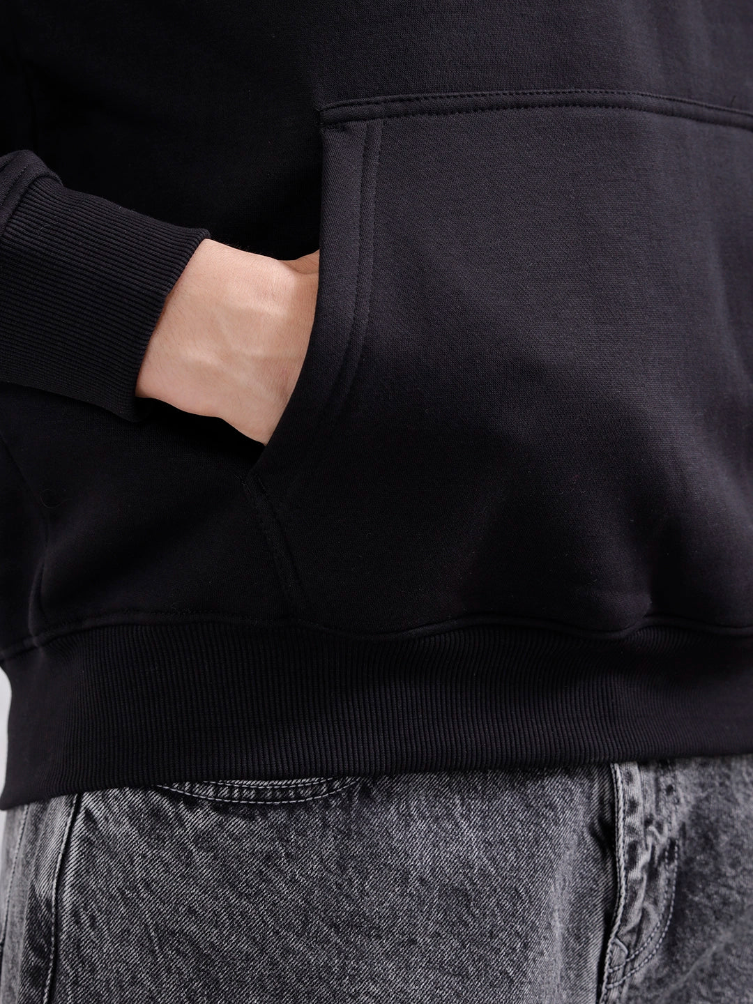 Wrogn Oversized Graphic Hoodie For Men | Black - Image 5