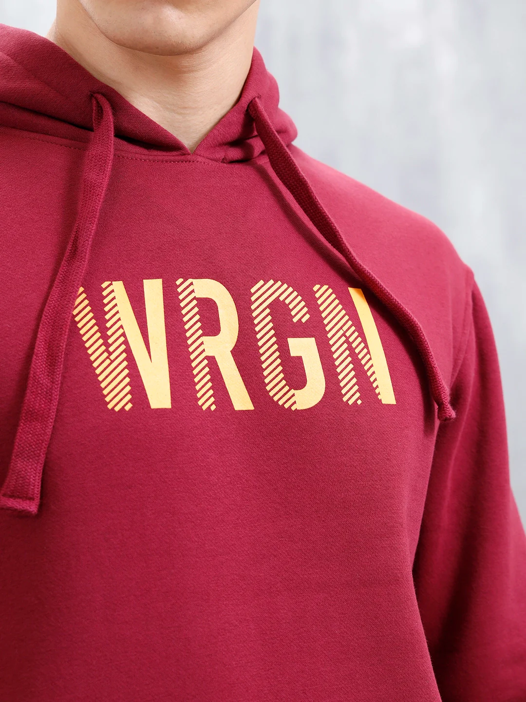 Wrogn Oversized Graphic Hoodie For Men | Maroon - Image 5