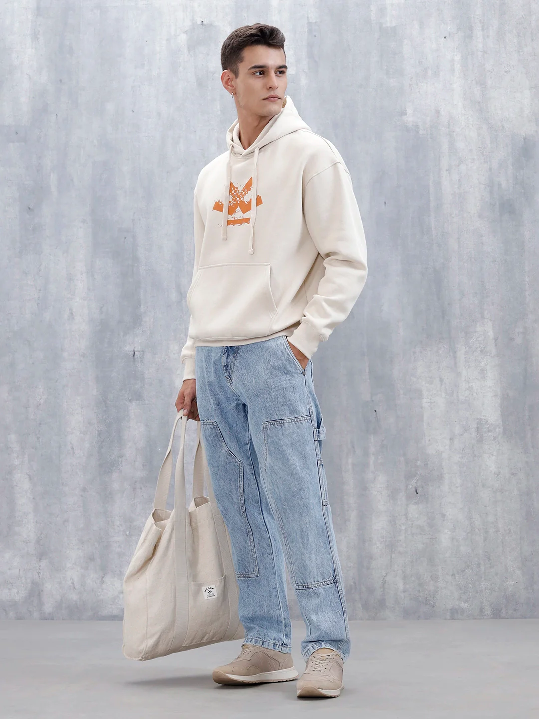 Wrogn Oversized Graphic Hoodie For Men | Tapioca - Image 9