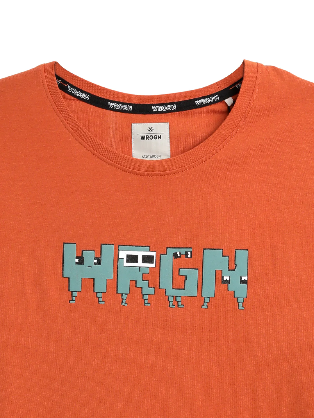 Wrogn Pixel Printed Rust T-Shirt - Image 8