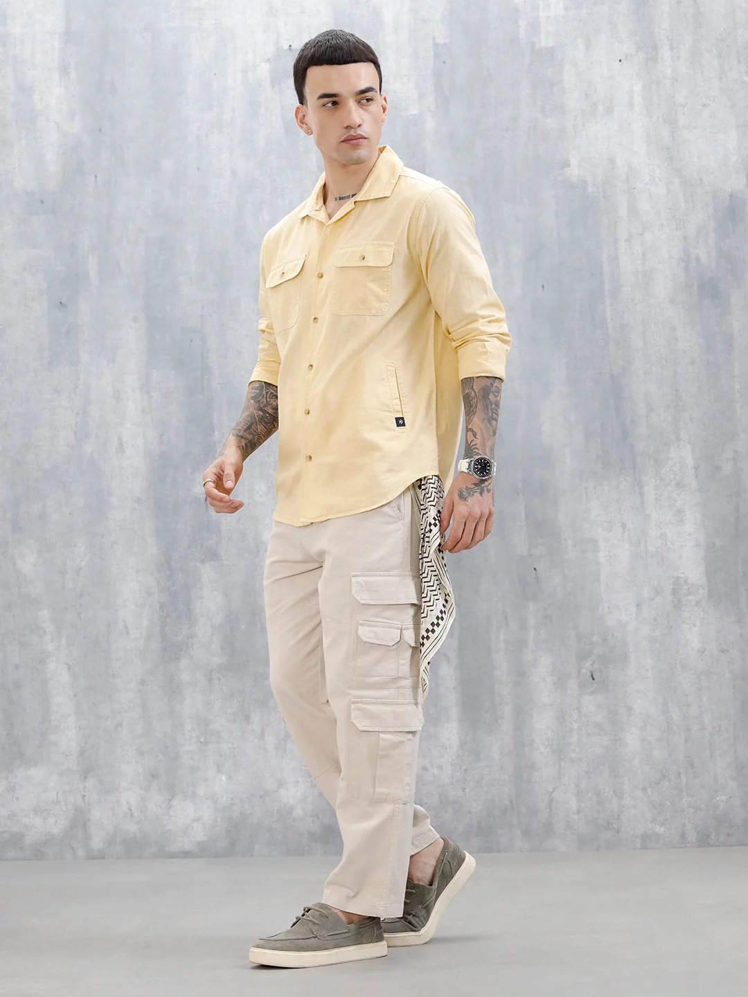 Wrogn Regular Fit Casual Shirt For Men's | Beige - Image 2