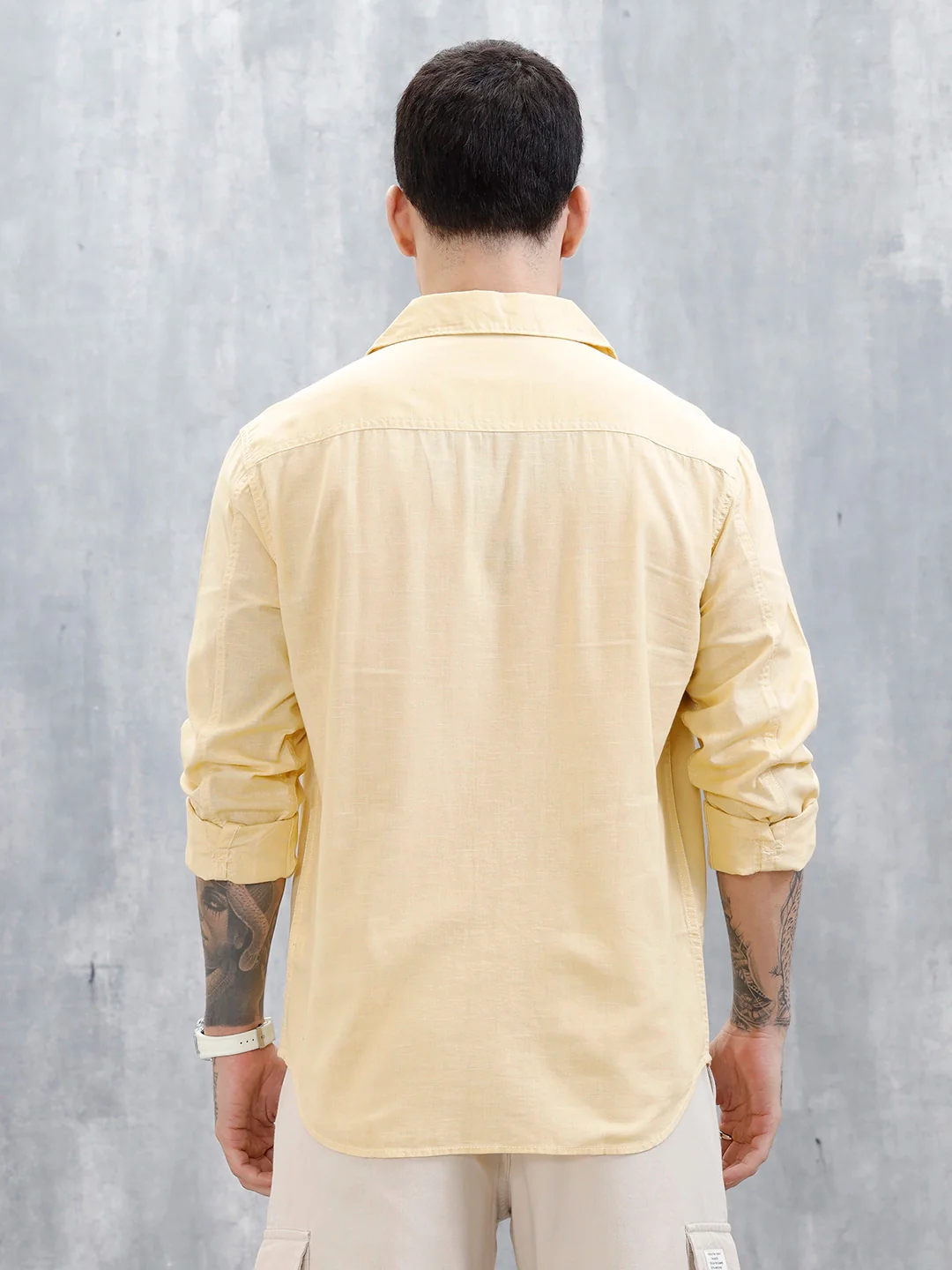 Wrogn Regular Fit Casual Shirt For Men's | Beige - Image 3