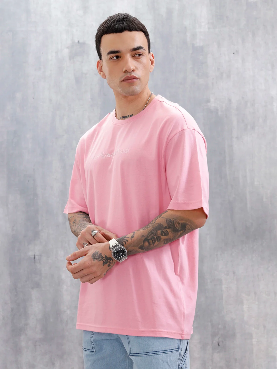 Wrogn Regular Fit Graphic Tee | Pink - Image 6