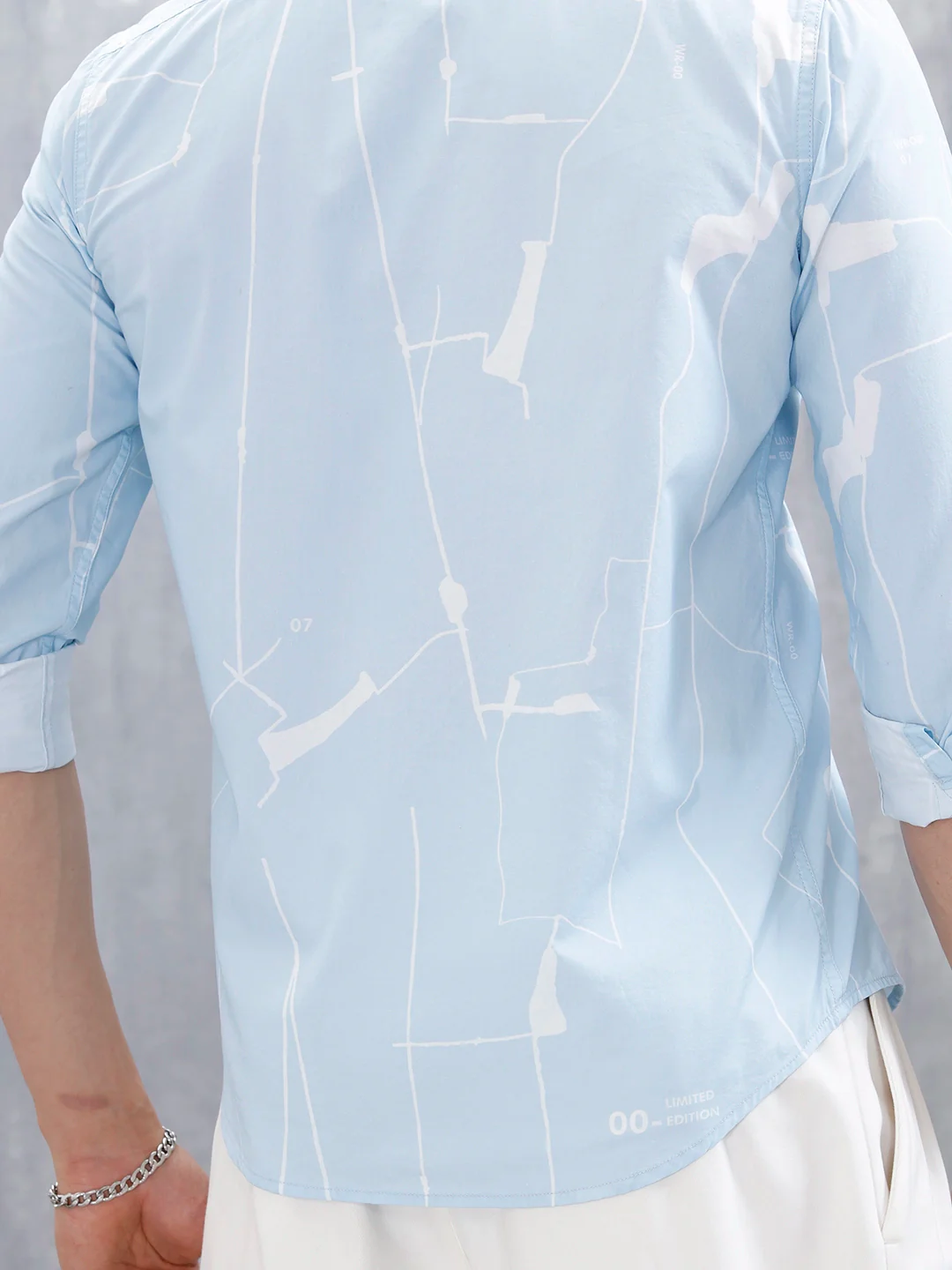 Wrogn Regular Fit Printed Casual Shirt | Blue - Image 5