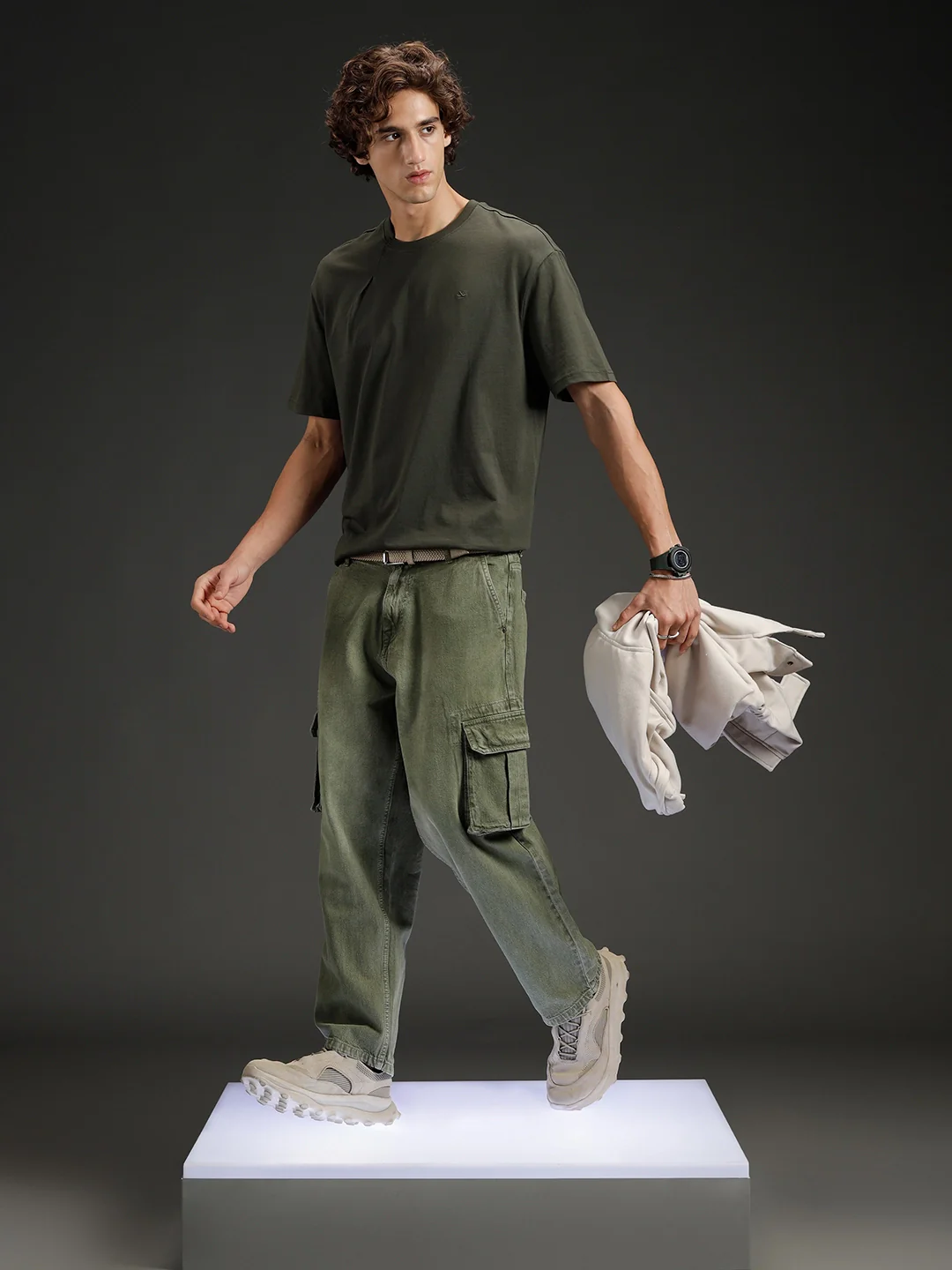 Wrogn Solid Oversized Tshirt | Green - Image 2