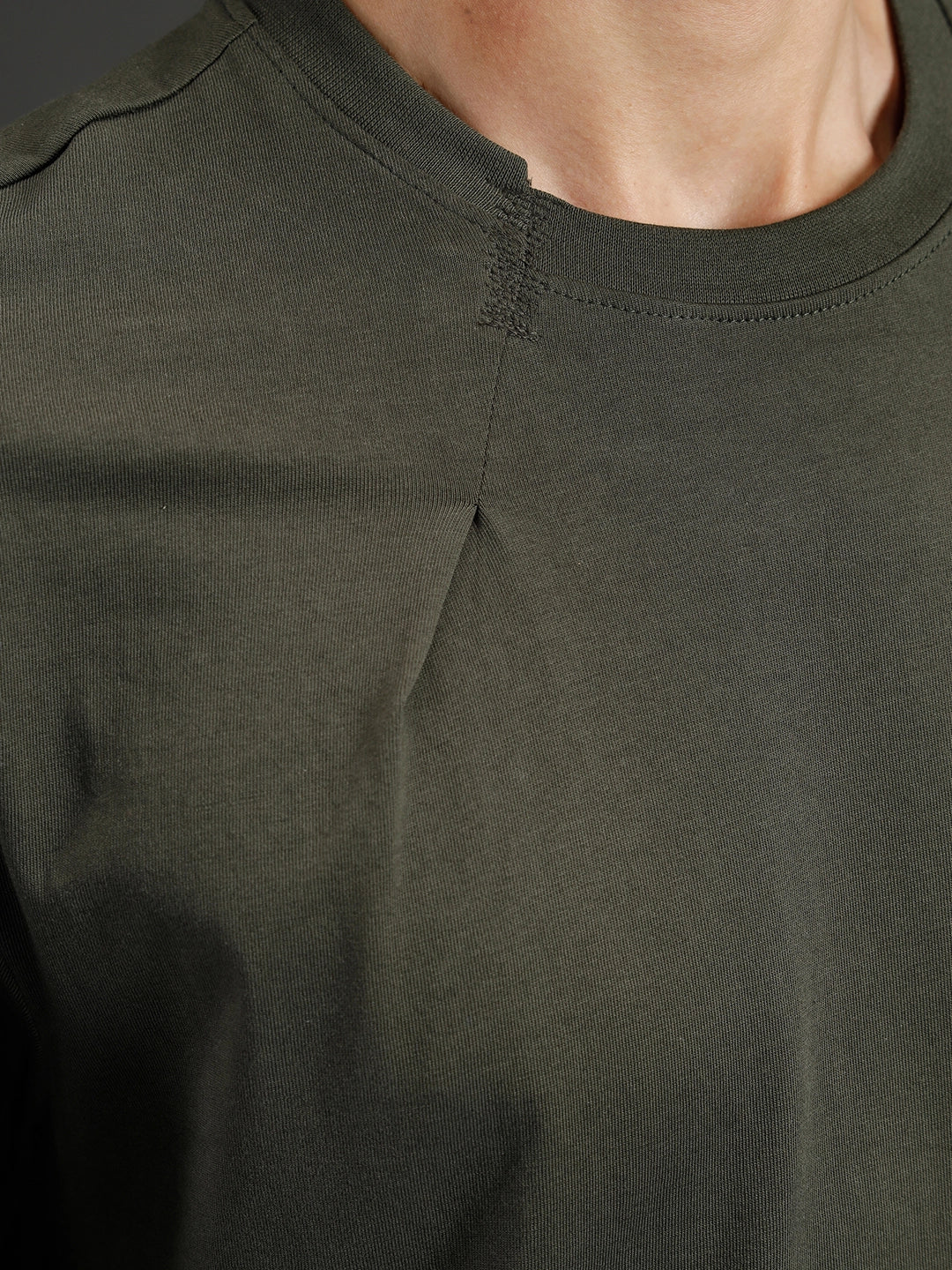 Wrogn Solid Oversized Tshirt | Green - Image 5