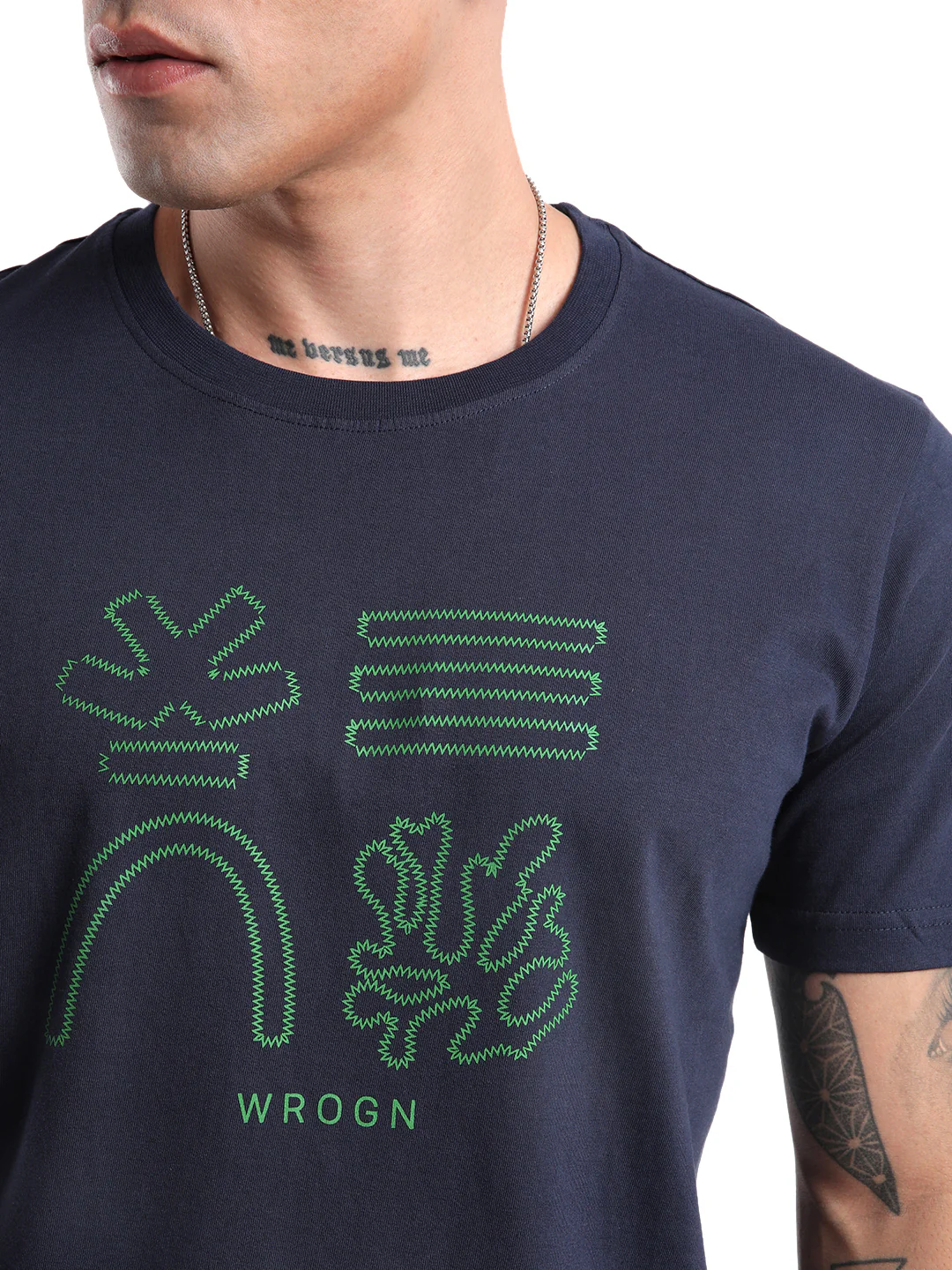 Wrogn Stitch Printed T-Shirt - Image 5