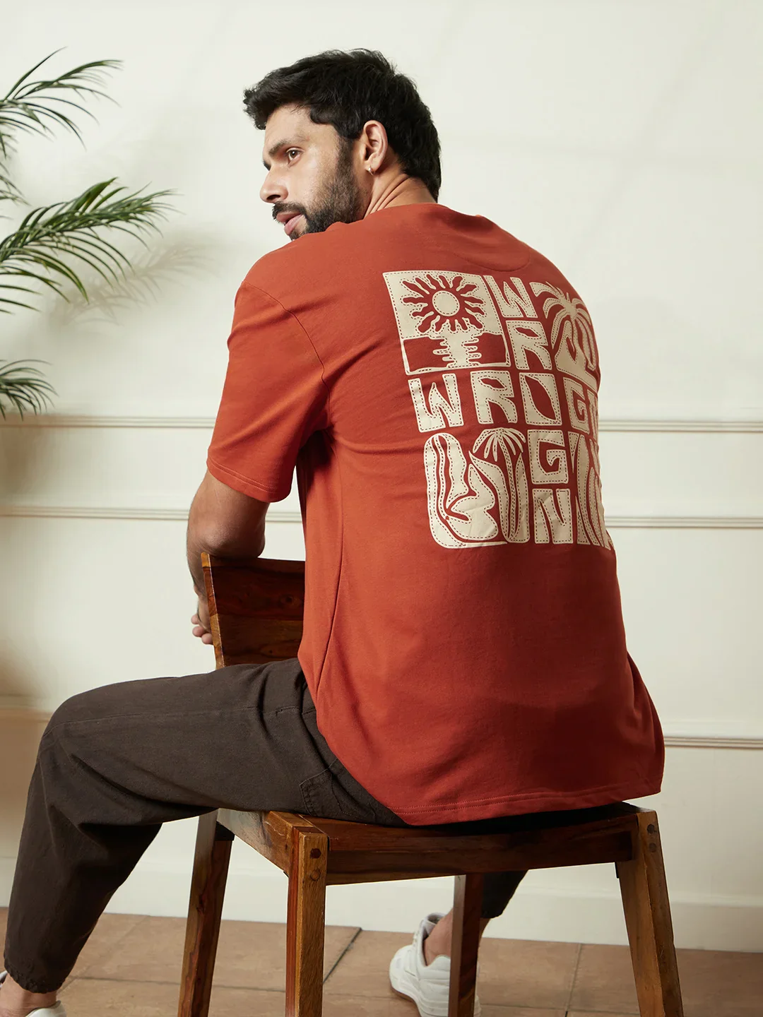 Heavy GSM Back Print T-Shirt | Rust - Image 3