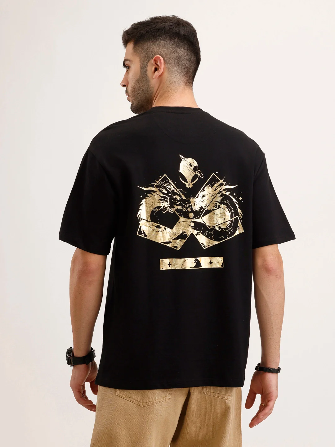 Wrogn X Aliens - The Yin-Yang Dragons | Black T-Shirt - Image 4