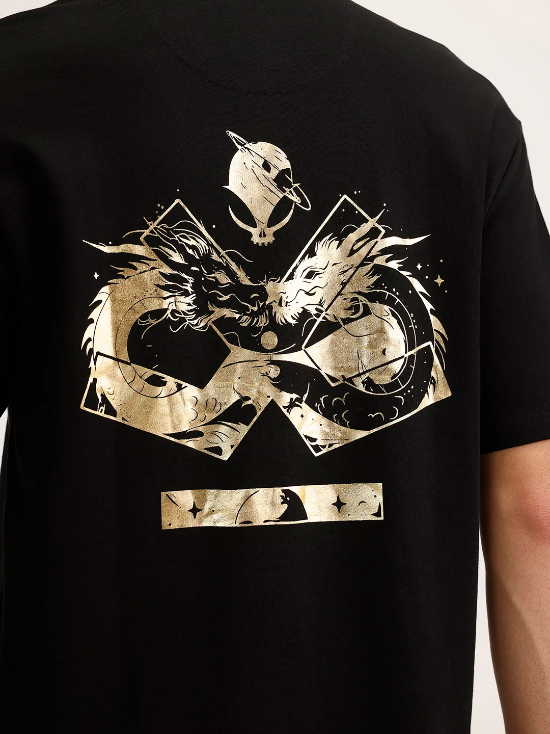 Wrogn X Aliens - The Yin-Yang Dragons | Black T-Shirt - Image 6