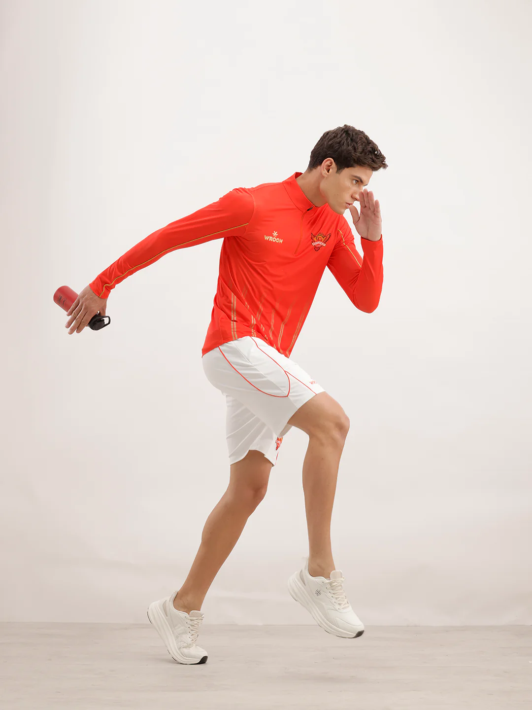 Wrogn x SRH Performance Quarter Zip T-Shirt | Orange - Image 2